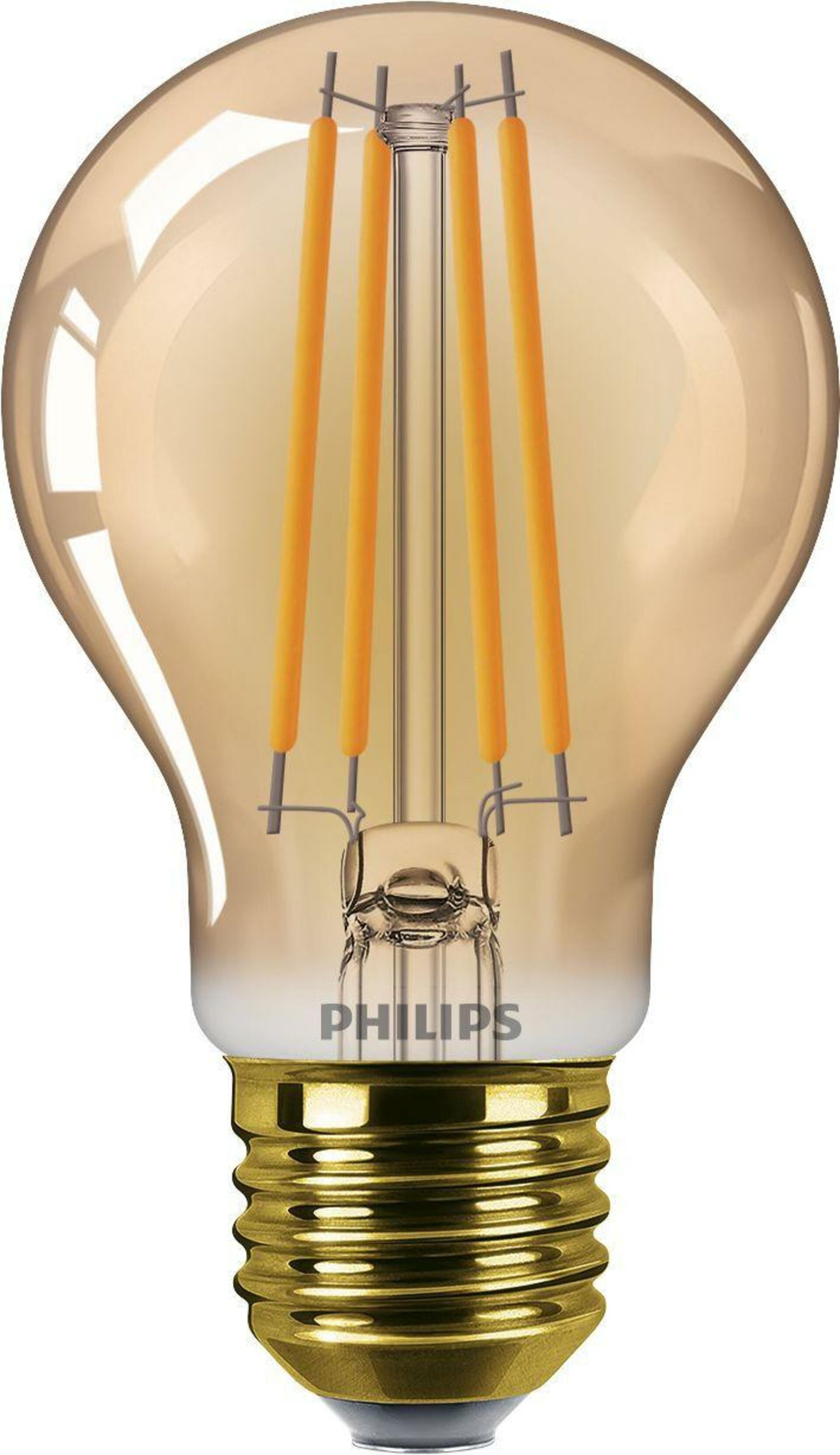 Levně Philips LED filament žárovka E27 A60 3,1W (25W) 250lm 1800K nestmívatelná, jantarová