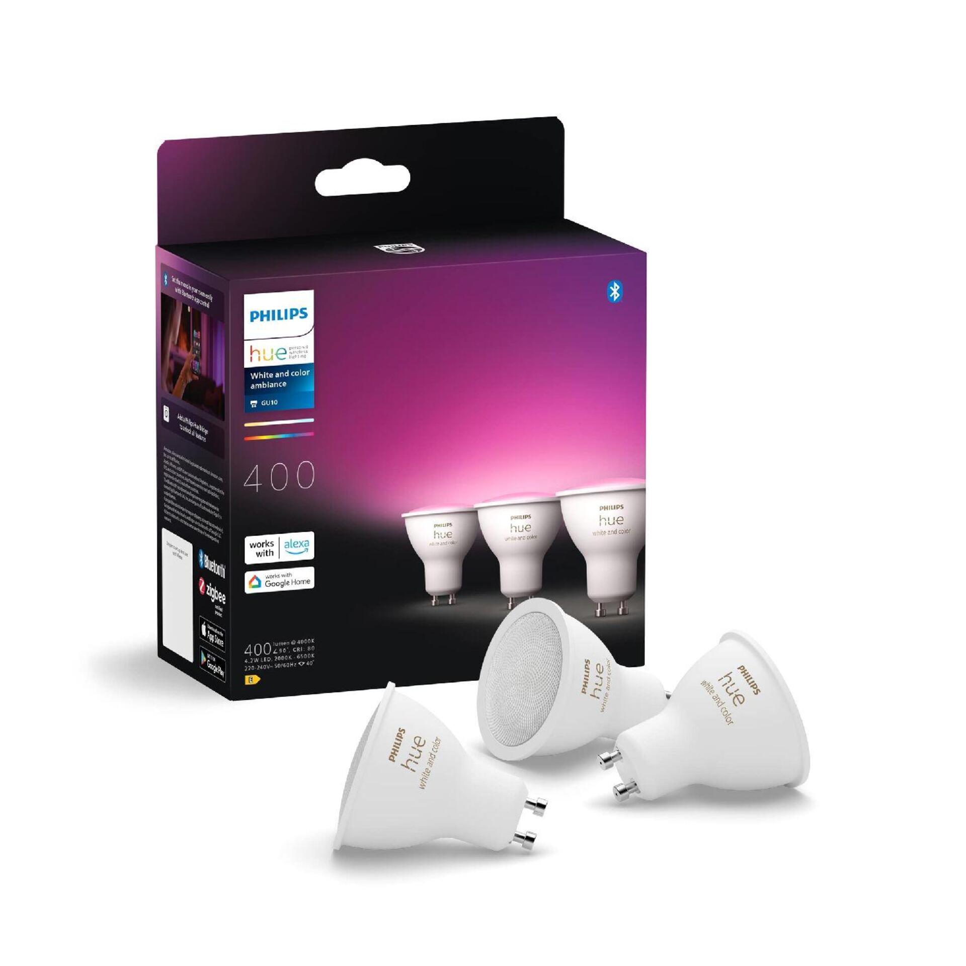Levně Philips Hue WACA sada 3x žárovka LED GU10 4,2W 400lm 2000-6500K RGB CRI80 IP20