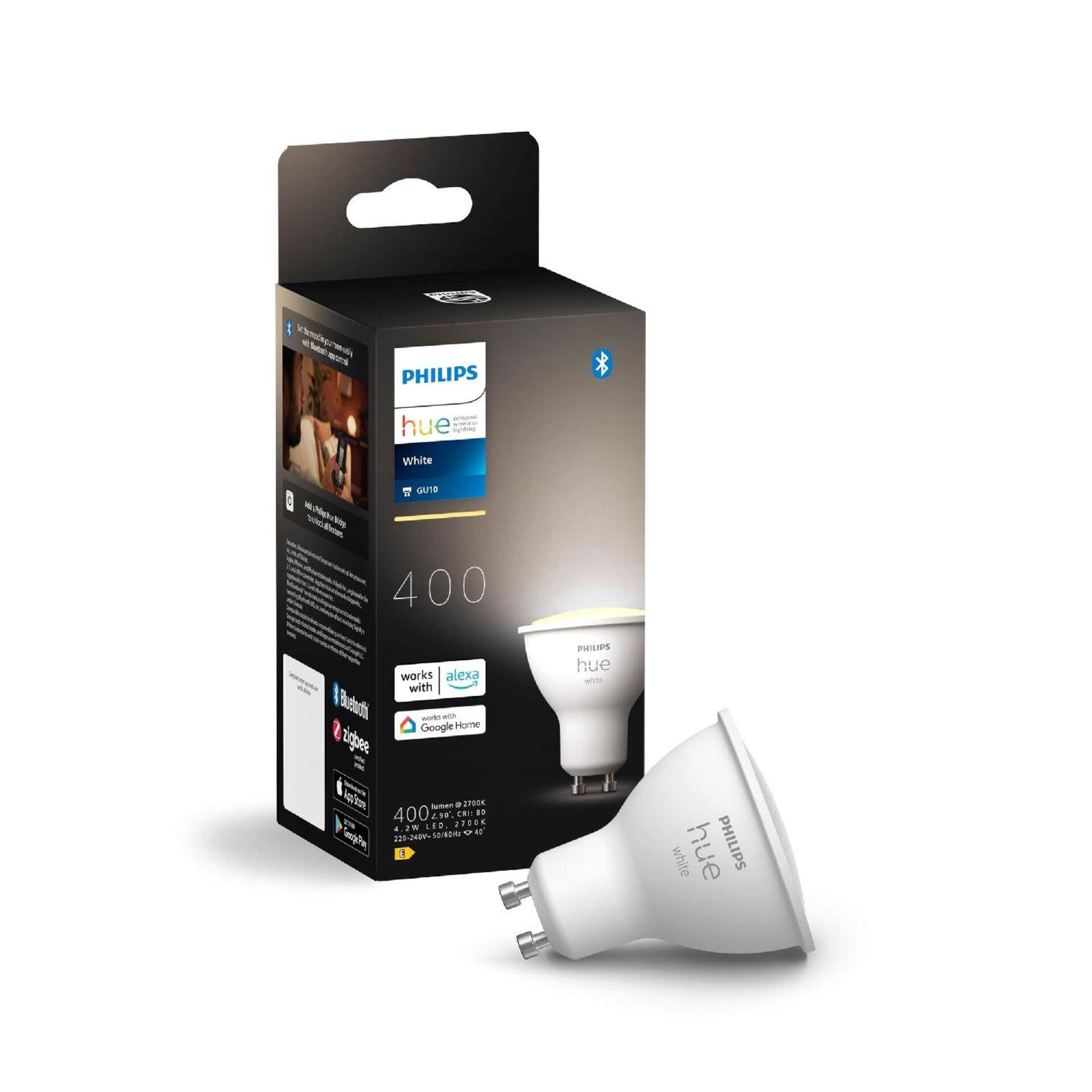 Levně Philips Hue White LED žárovka GU10 4,2W 400lm 2700K CRI80 IP20