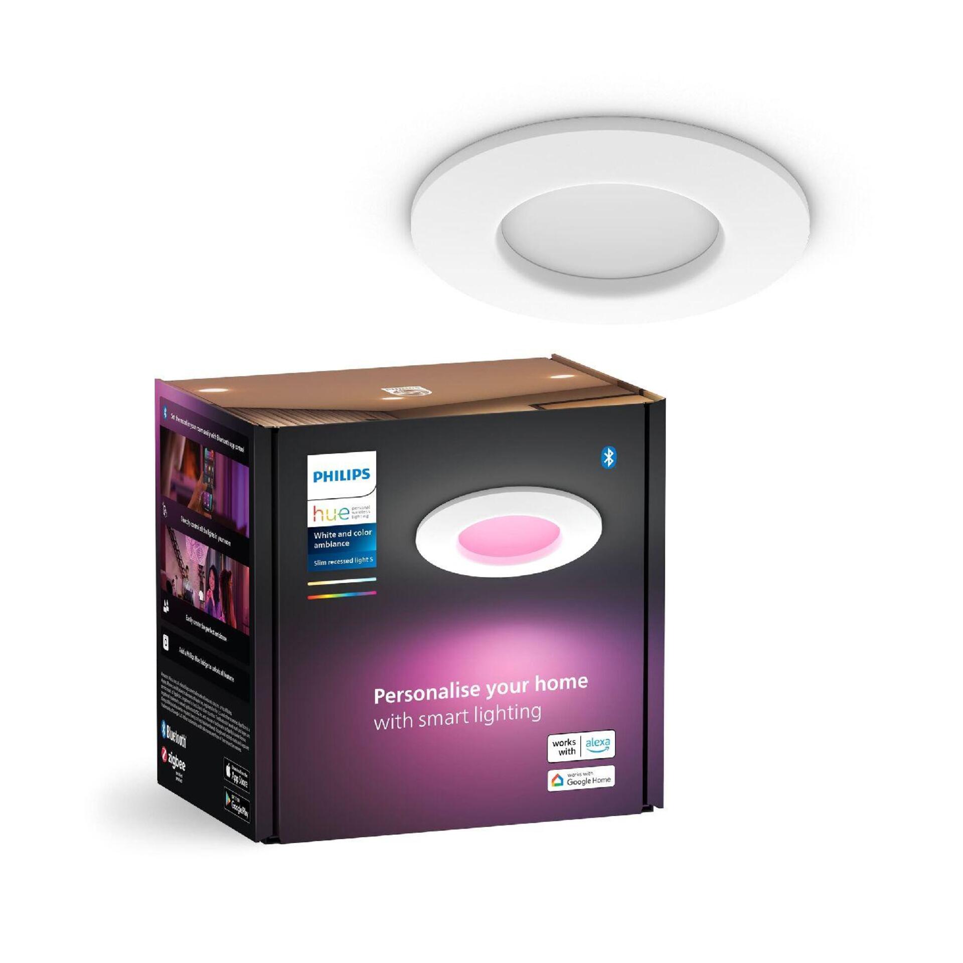 Levně Philips Hue WCA Slim koupelnové zápustné svítidlo LED 8,3W 750lm 2200-6500K RGB 9cm kulaté IP44, bílé