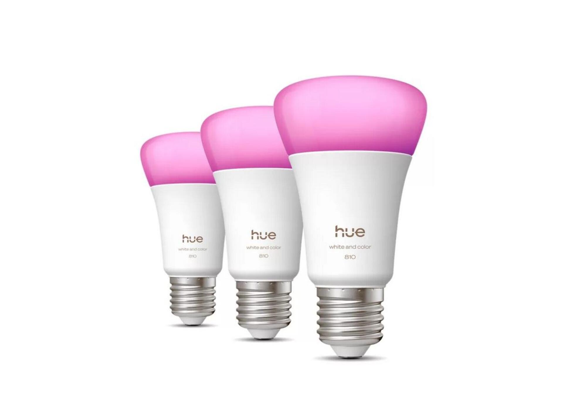 Levně Philips Hue WCA 810 smart žárovka A60 E27,6W, 810lm (3ks), 1000-20000K RGB
