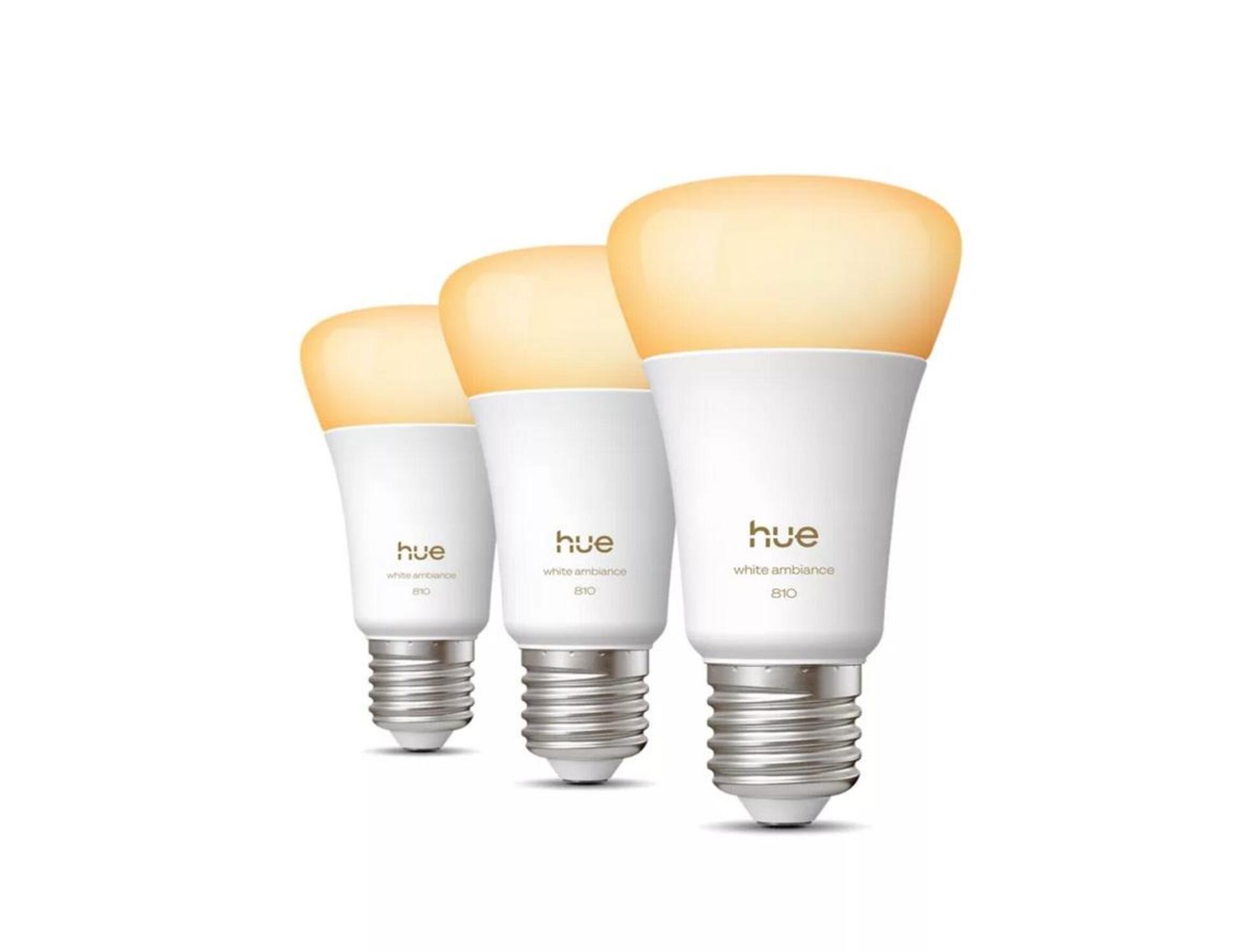 Levně Philips Hue WA 810 smart žárovka A60 E27, 8W, 810lm, 1000-20000K (3 ks)