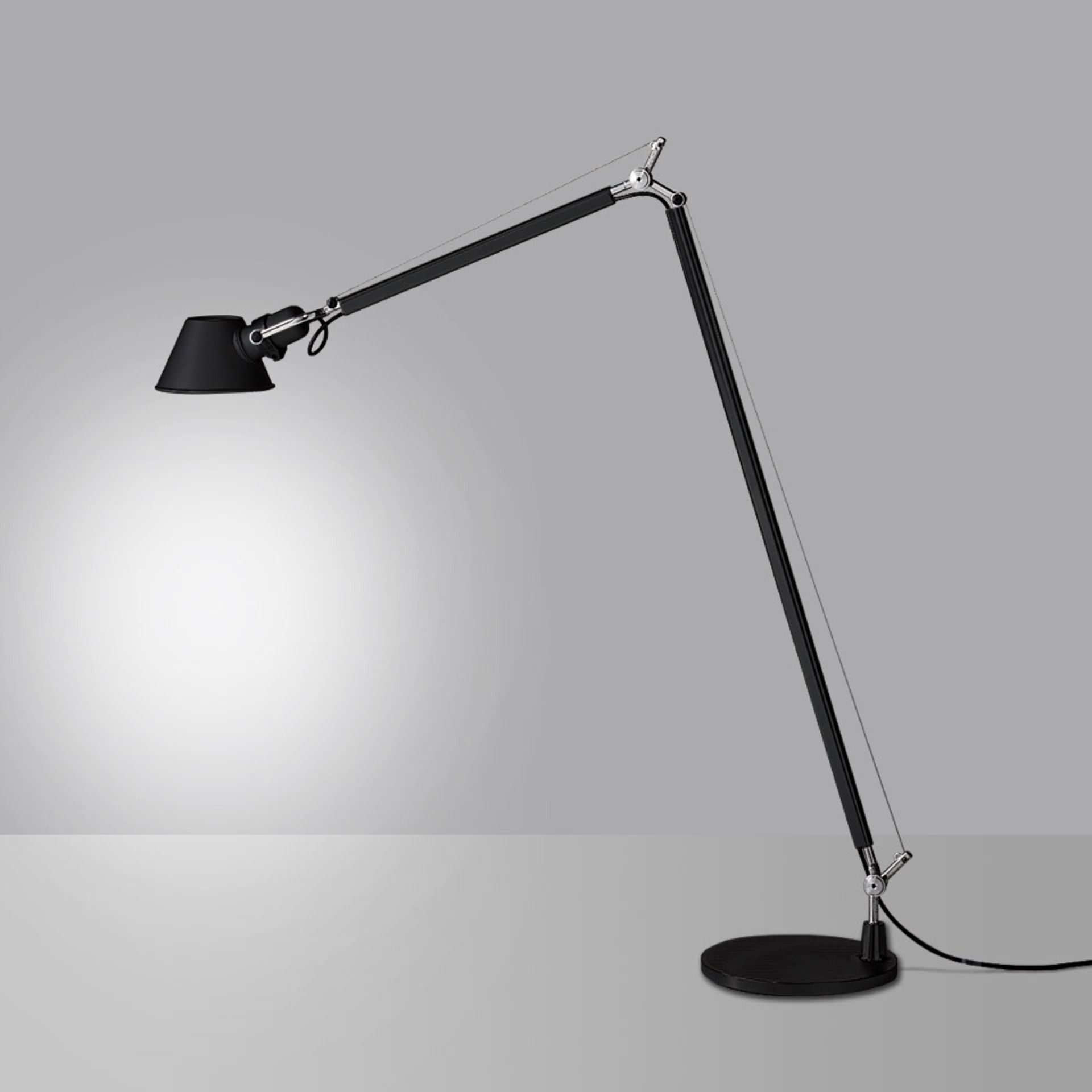 Levně Artemide stojací lampa Tolomeo Reading Floor E27 černá bez podstavce