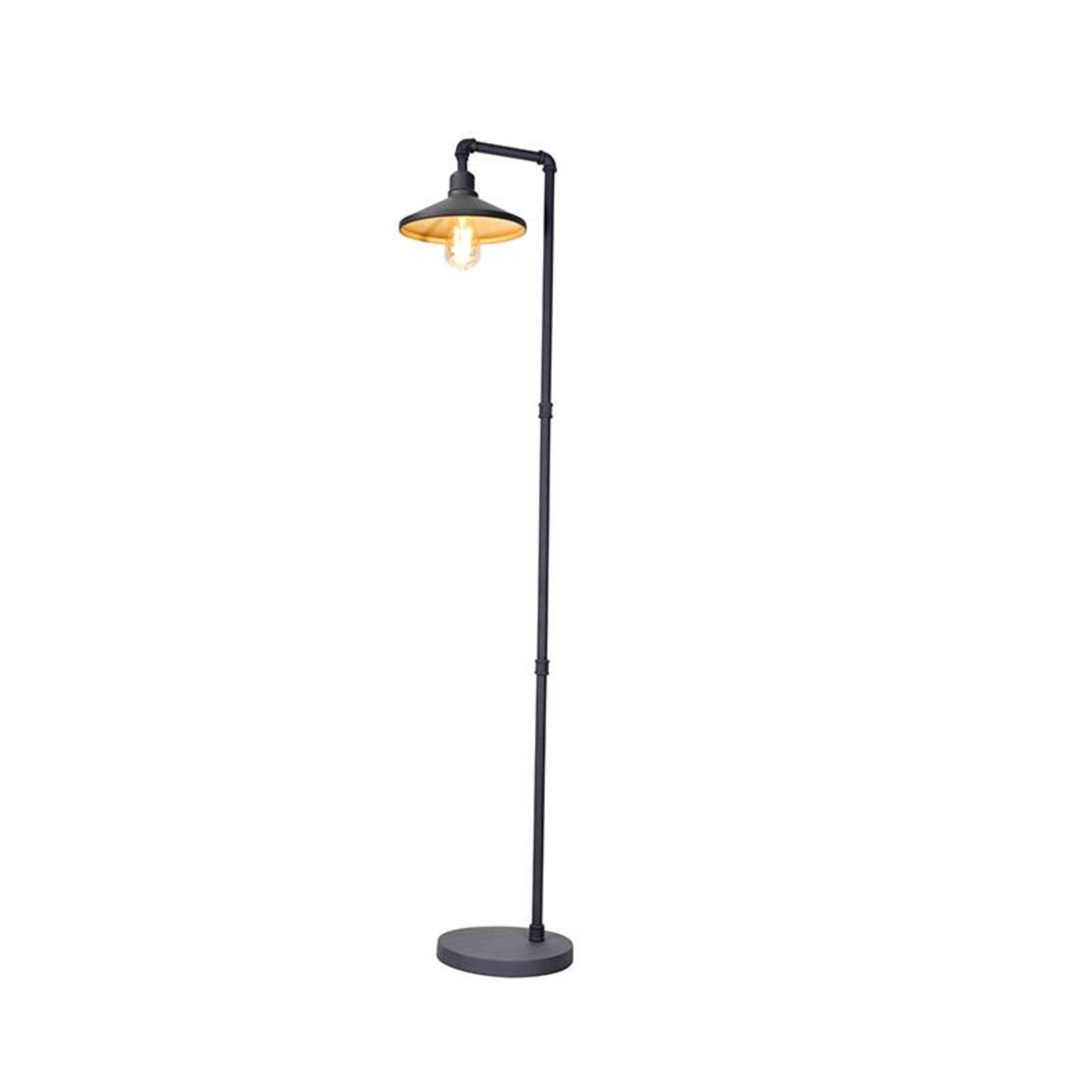 Levně ACA Lighting stojací lampa LIGHTING 1XE27 černá+zlatá kovová 35X25XH156CM PIPE AR4171F156BG