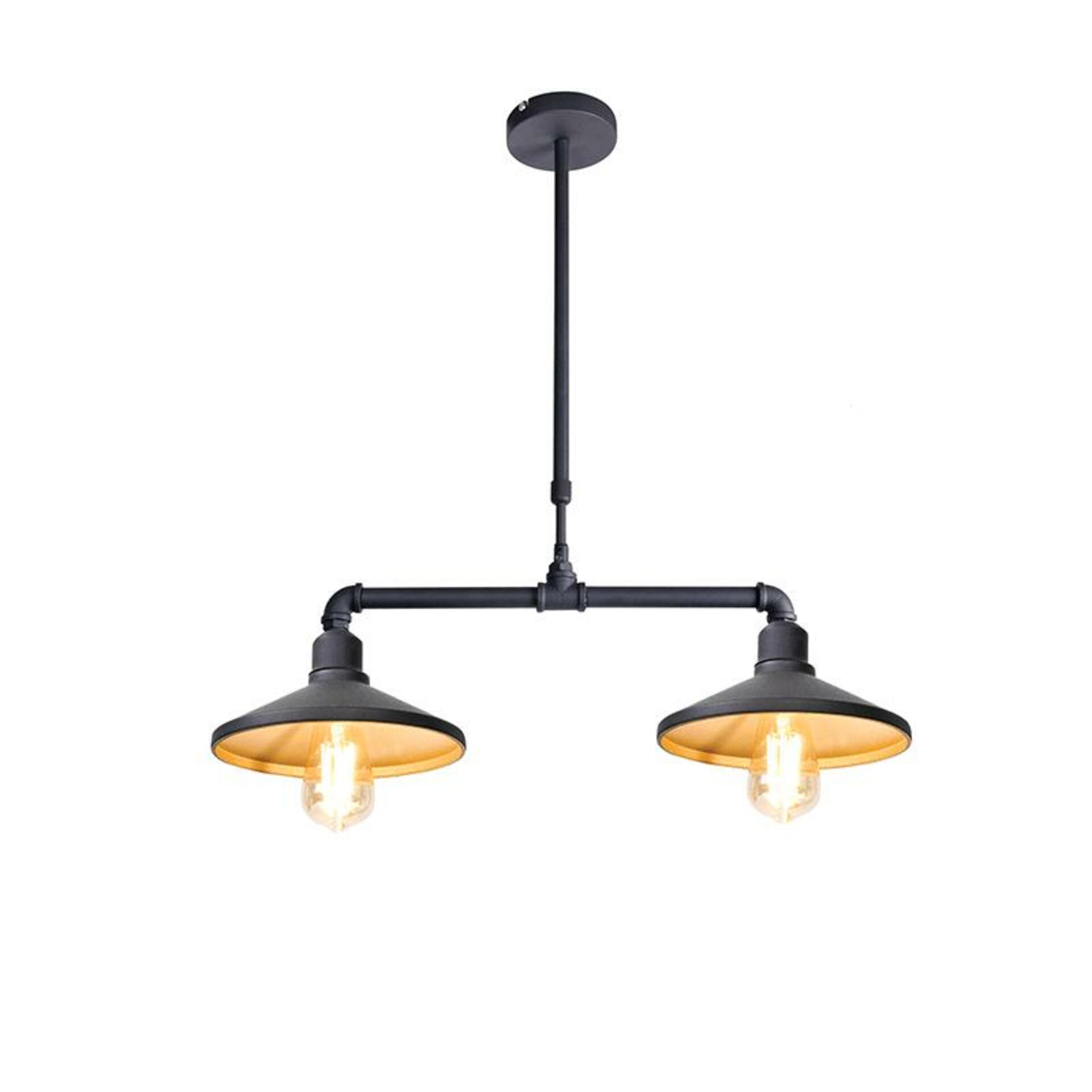 ACA Lighting závěsné svítidlo 2XE27 černá+zlatý kov 63X22XH92CM PIPE AR4172P63BG