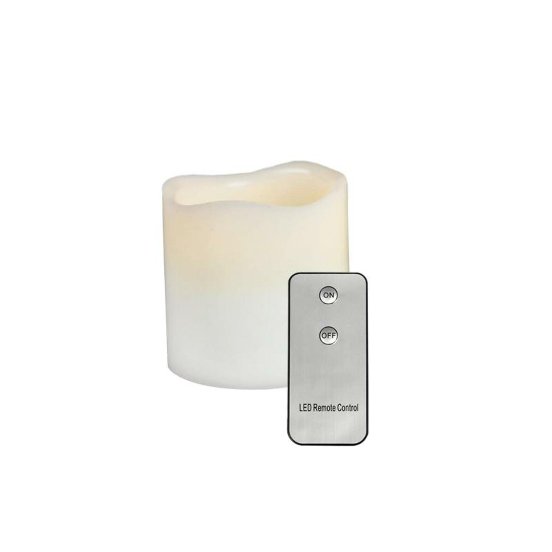 ACA Lighting bílá svíčka, 1 LED na baterie 2xAA + dálkové ovládání, teplá bílá, IP20, pr.7.5x10cm F0711514
