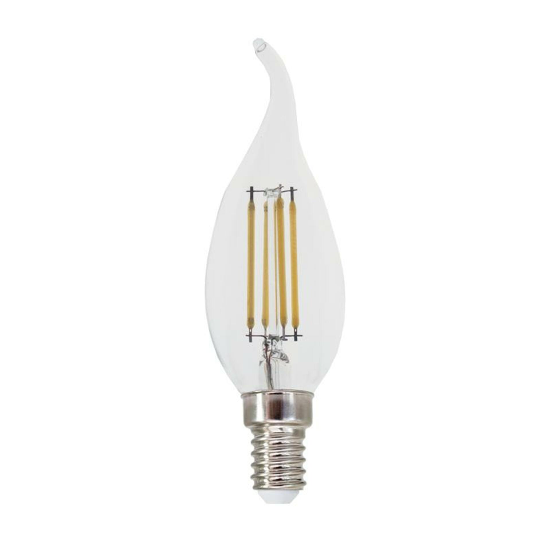 Levně ACA Lighting LED FILAMENT E14 C35 s plamínkem 4W 4000K 230V AC 490lm RA80 FLAM4NWTIP