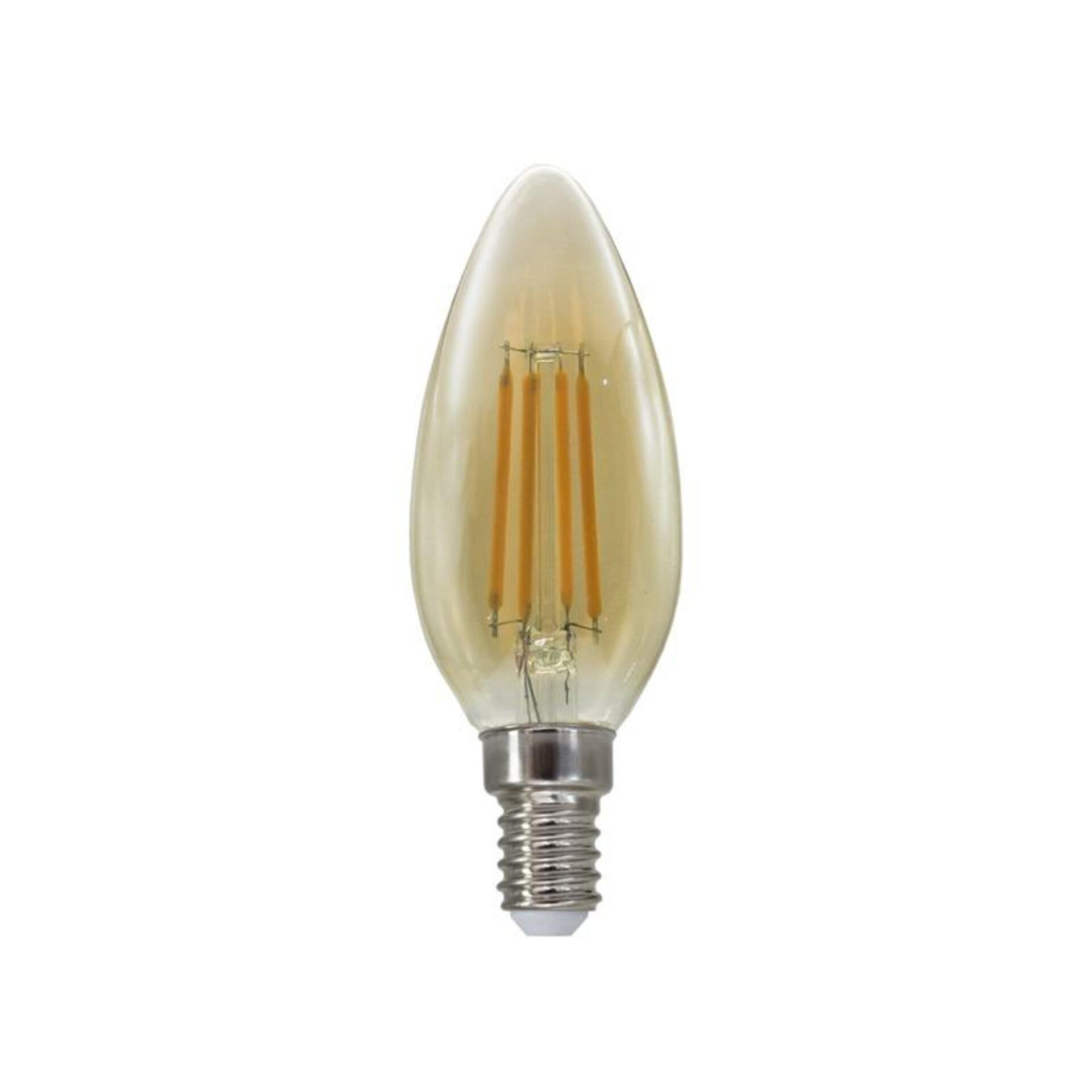 Levně ACA Lighting LED FILAMENT E14 DIM C35 jantar 5W 2700K 230V 620lm RA80 FLAM5WWDIMAM