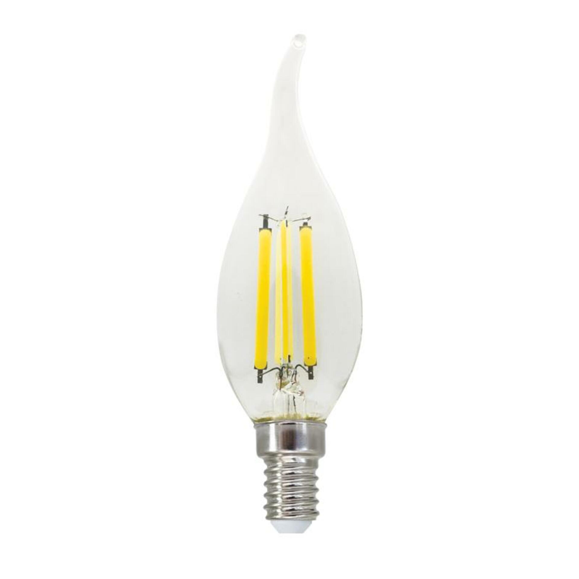 ACA Lighting LED FILAMENT E14 C35 s plamínkem 6W 2700K 230V AC 760lm RA80 FLAM6WWTIP