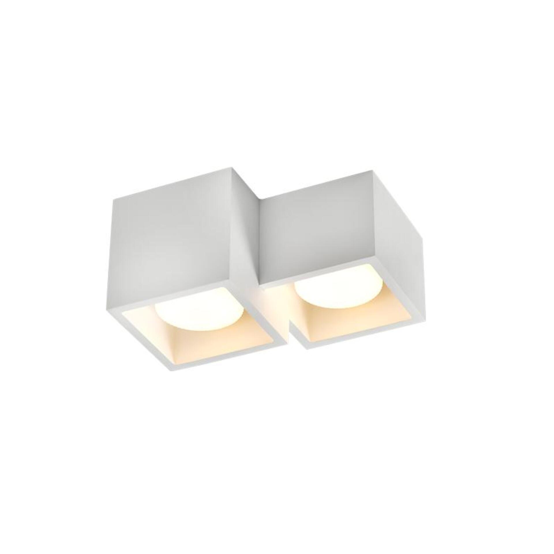 Levně ACA Lighting stropní sádrové svítidlo GENI hranaté bílé 2xGX53 G96022