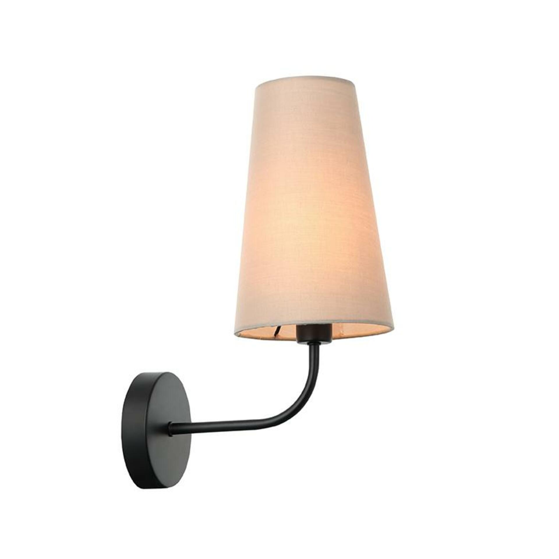 ACA Lighting nástěnné svítidlo 1XE27 černý kov + béžové stínítko 22X14XH32CM TUSCAN HL35421W32BG