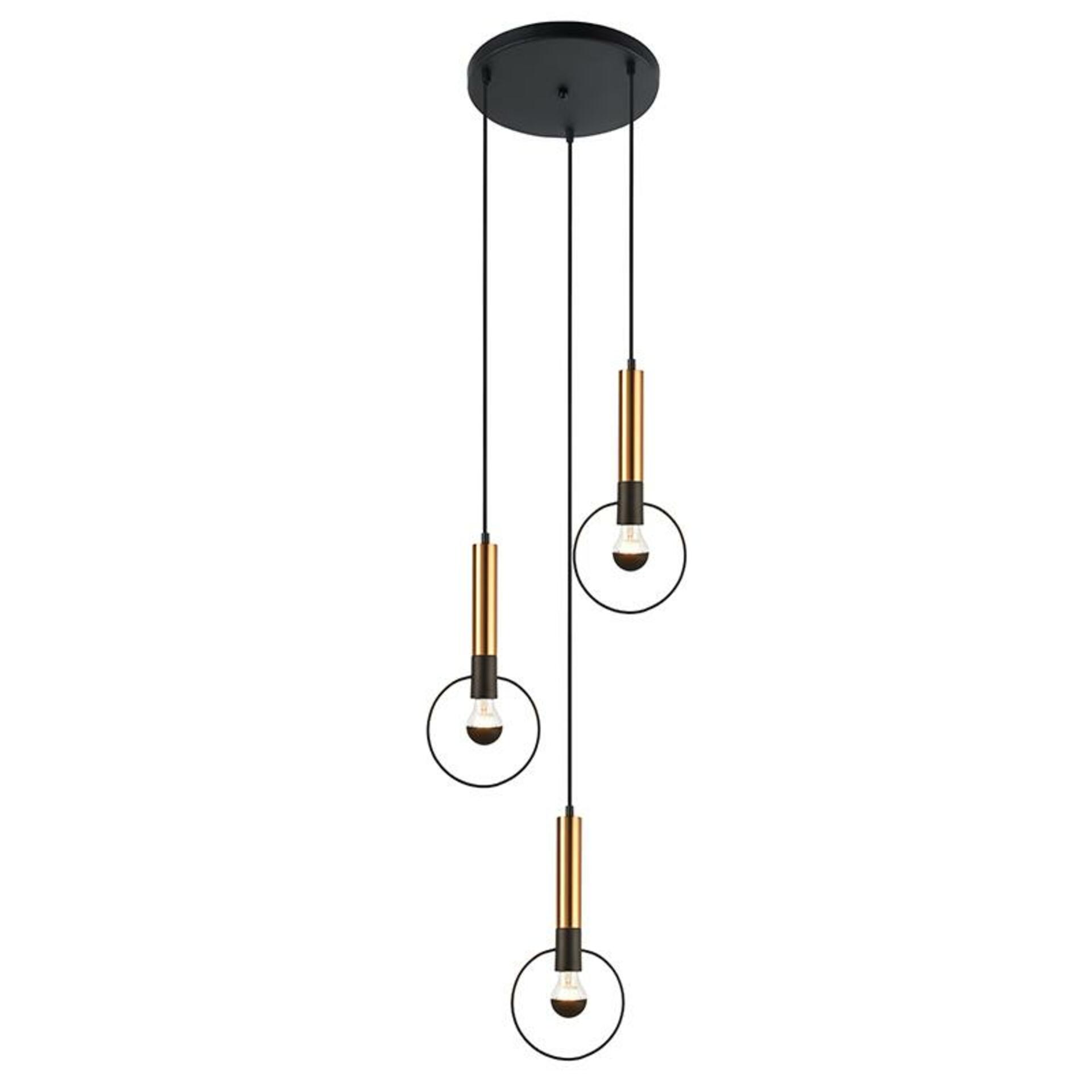 ACA Lighting závěsné svítidlo 3XE27 mosaz/černý kov D44XH136CM MIRACOLO HL39973P44BB