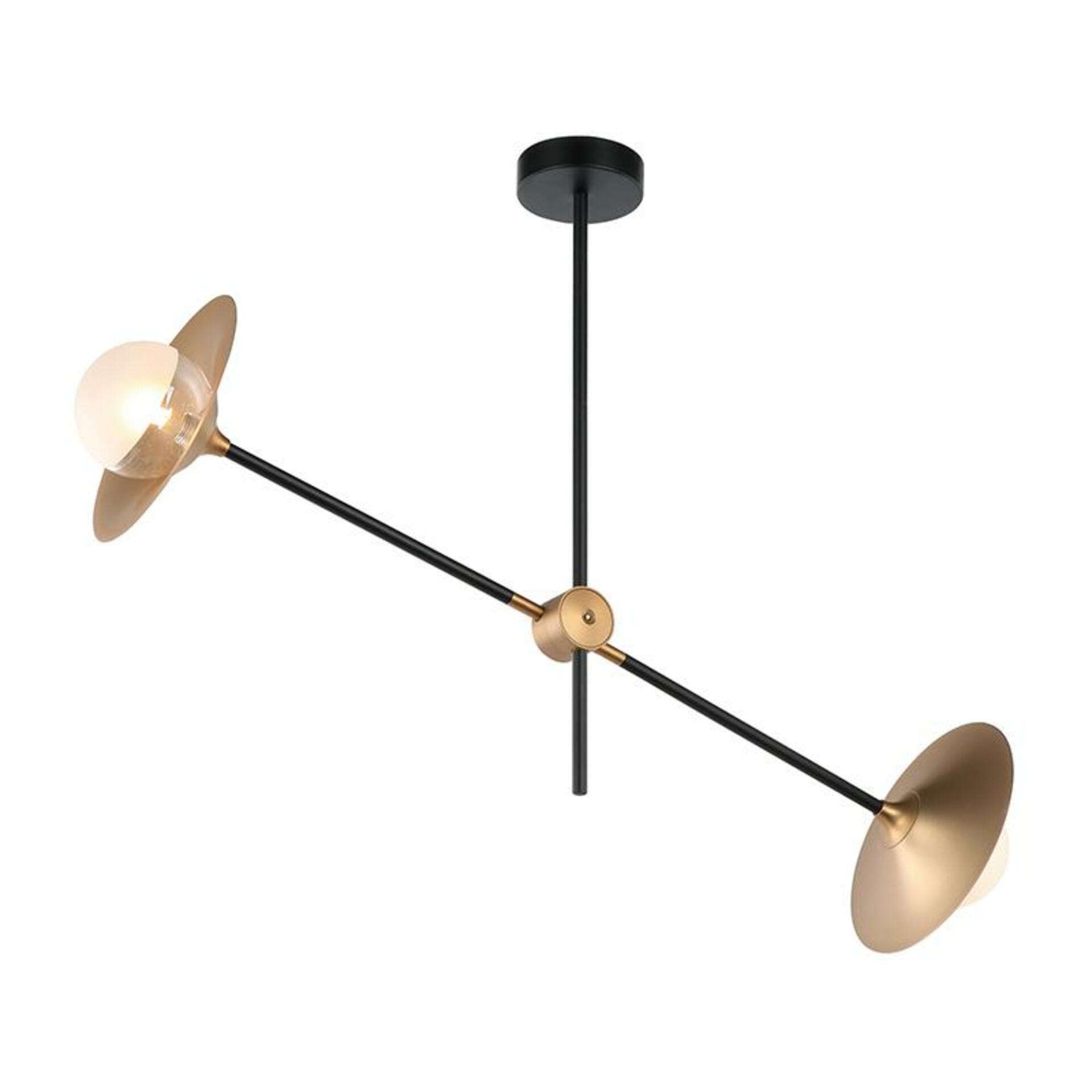 Levně ACA Lighting stropní svítidlo 2XG9 mosaz/černá kov + sklo 85X20XH51CM LAYLA HL4322C84BB