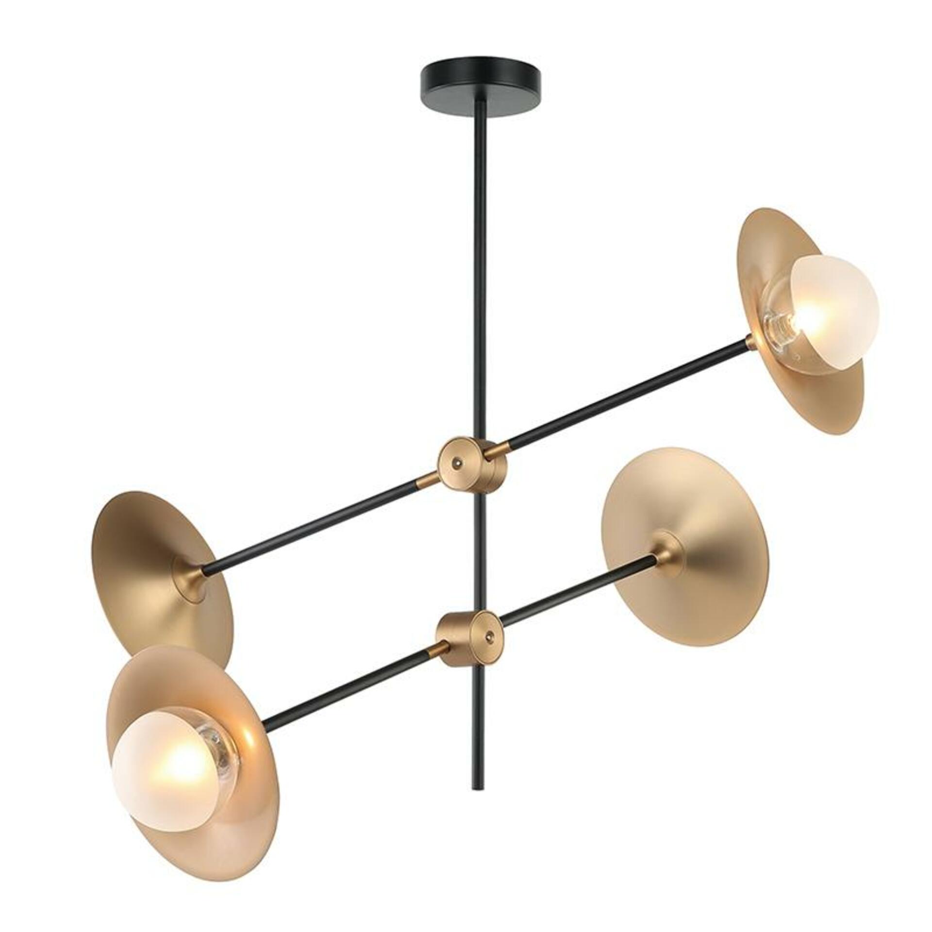 Levně ACA Lighting stropní svítidlo 24XG9 mosaz/černá kov + sklo 85X81XH67CM LAYLA HL4324C84BB