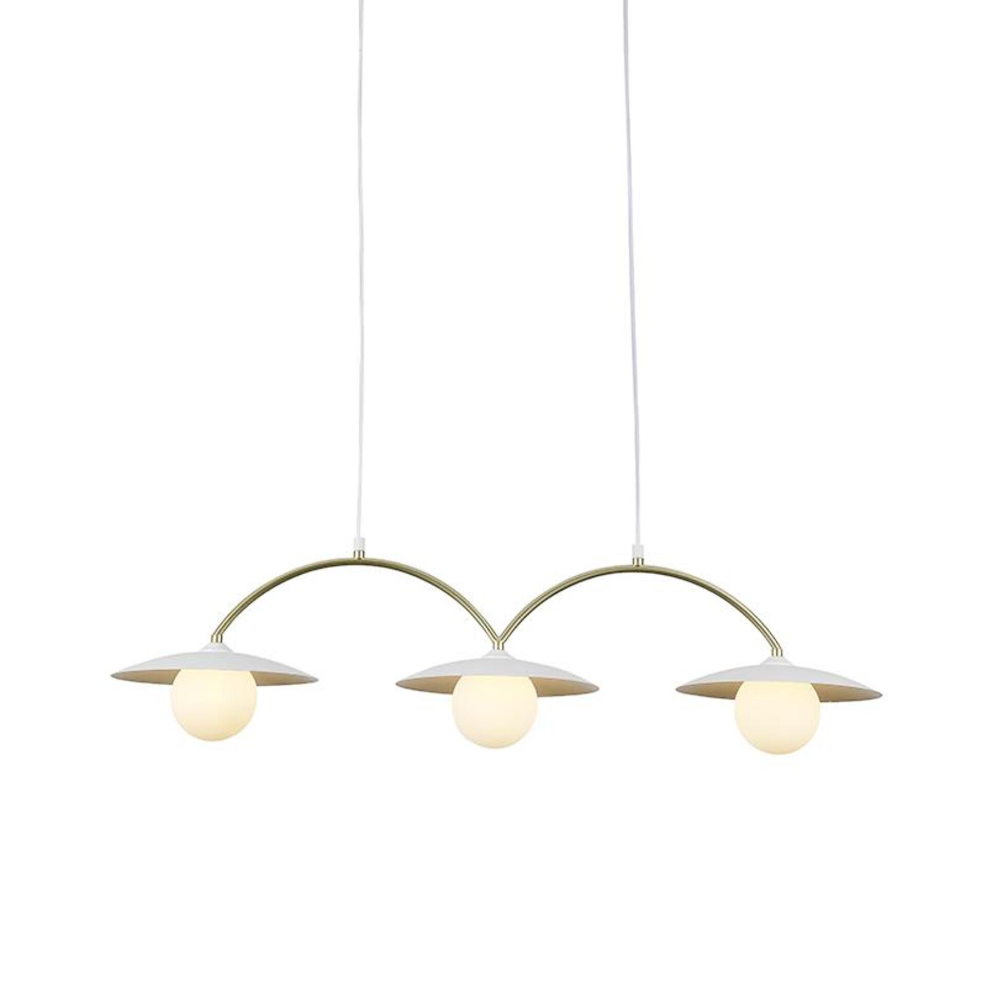 Levně ACA Lighting závěsné svítidlo FLERIA 3xG9 bílá základna a zlatá tyč s akrylovým stínítkem HM235P3