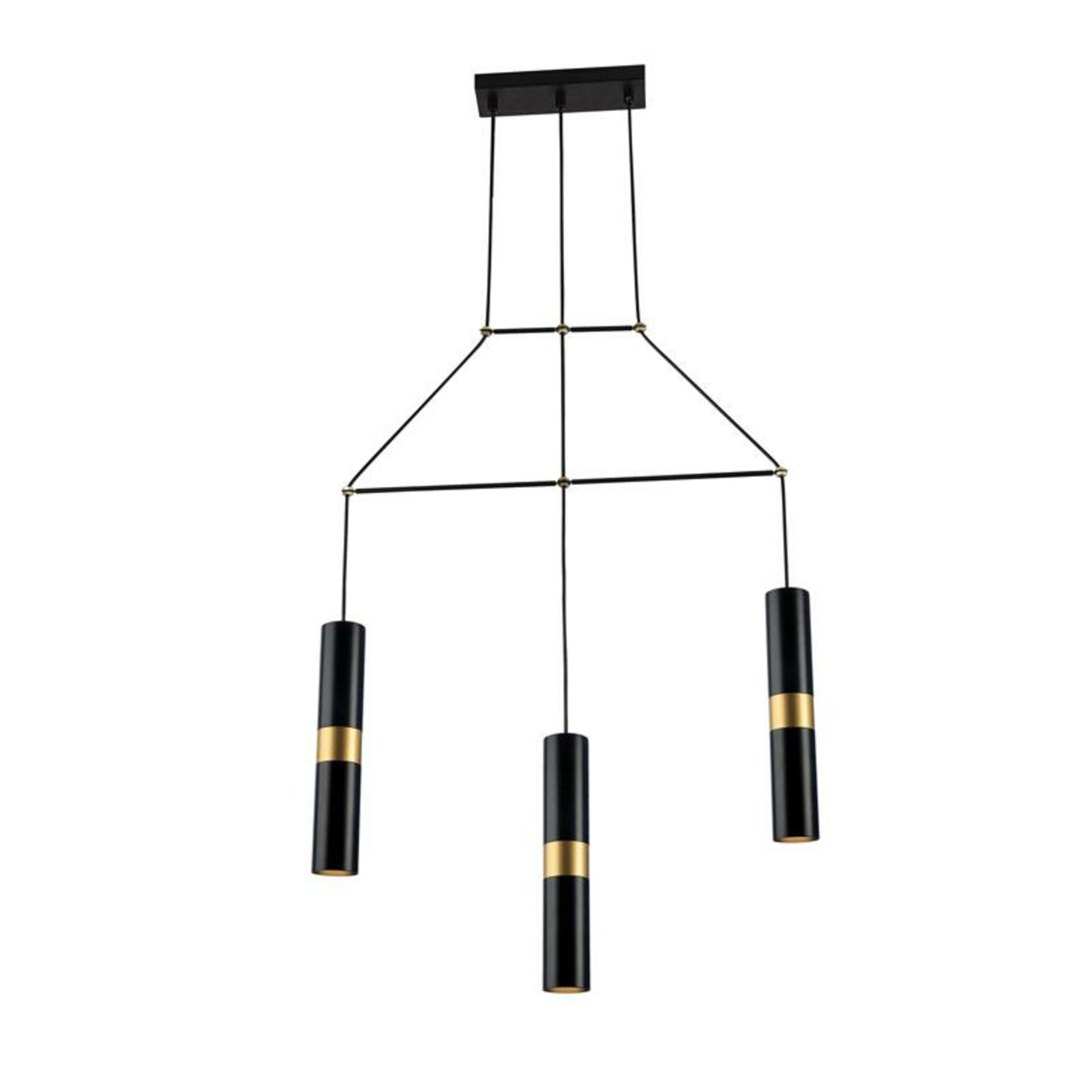 ACA Lighting závěsné svítidlo 3XGU10 černý kov 66X8XH150CM DA VINCI HM853P66BK