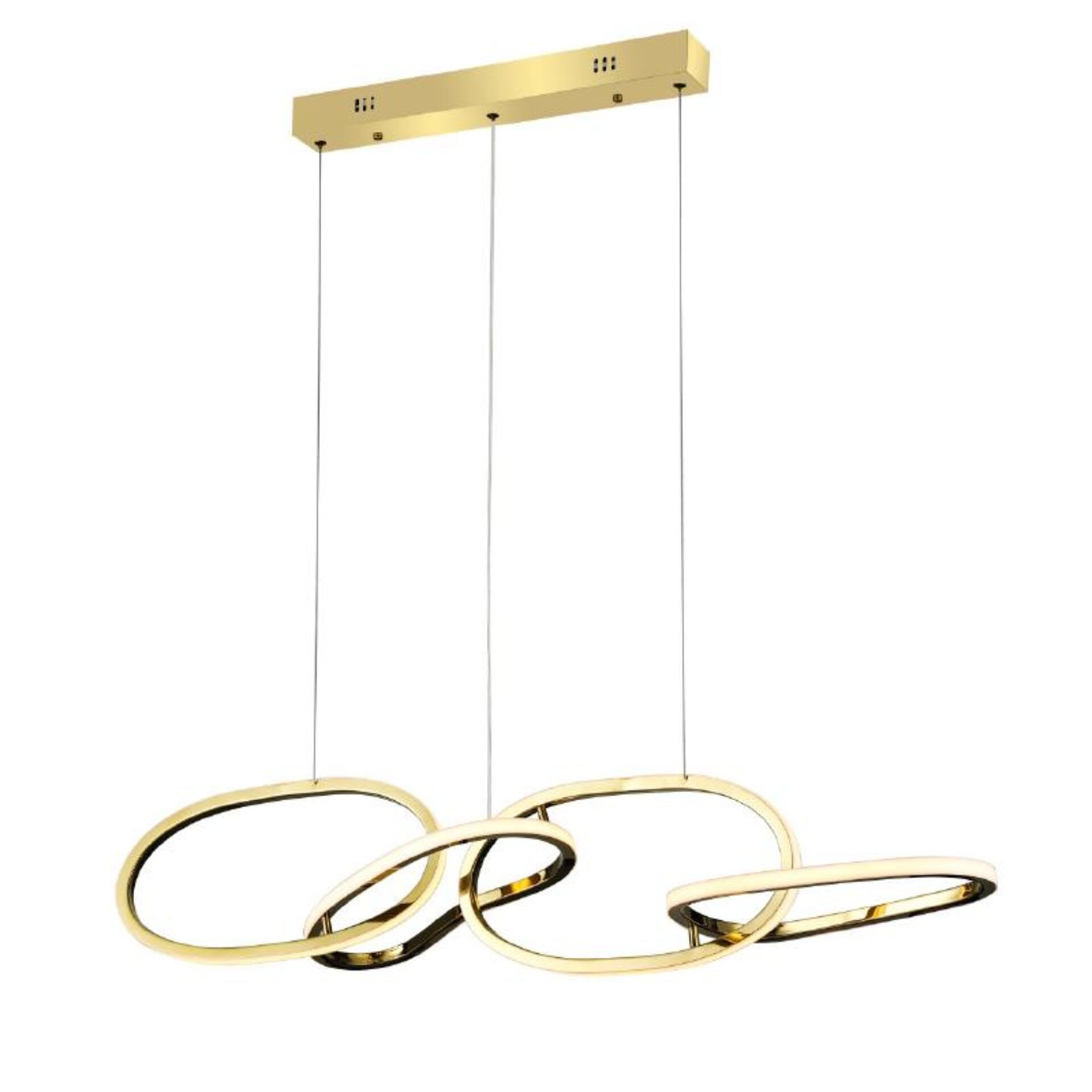 Levně ACA Lighting závěsné svítidlo RING LED 60W 4800lm CCT IP20 zlatá nerez ocel + akryl HM88LEDP4GDCCT