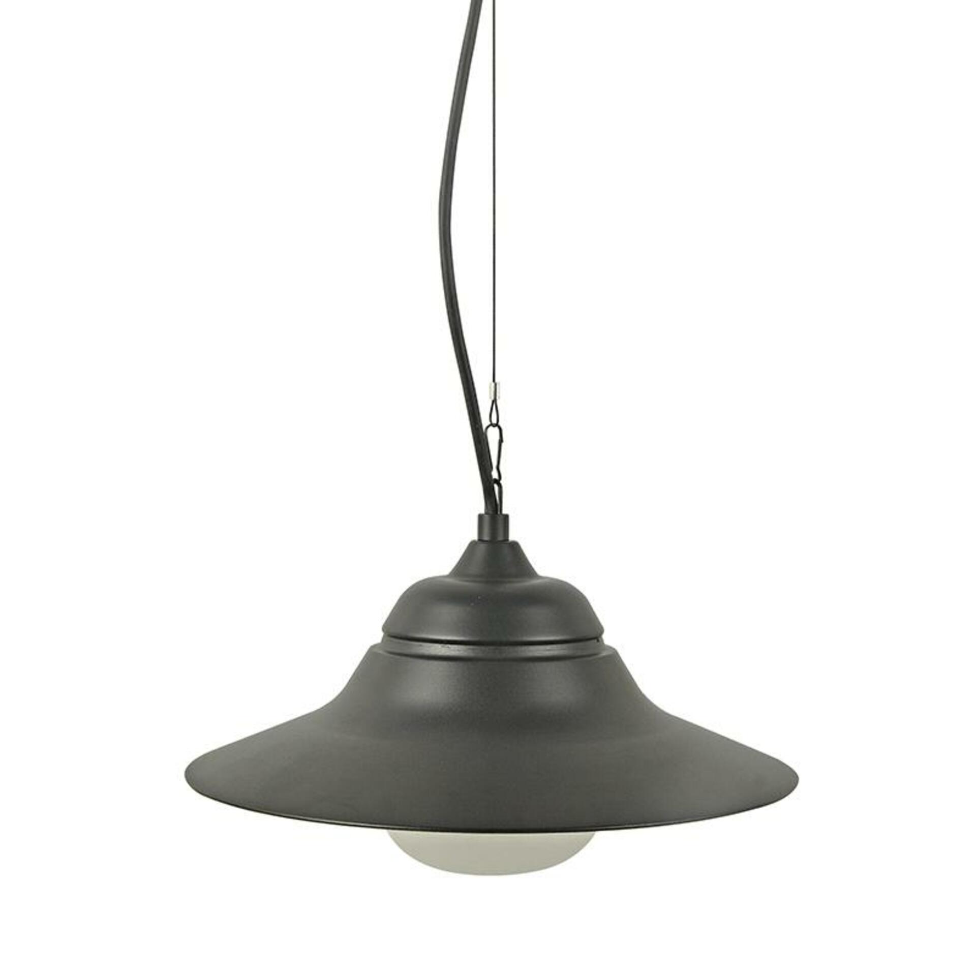 Levně ACA Lighting černé venkovní závěsné svítidlo JULIE 1XE27 IP44 s opálovým sklem JULIE1PBK