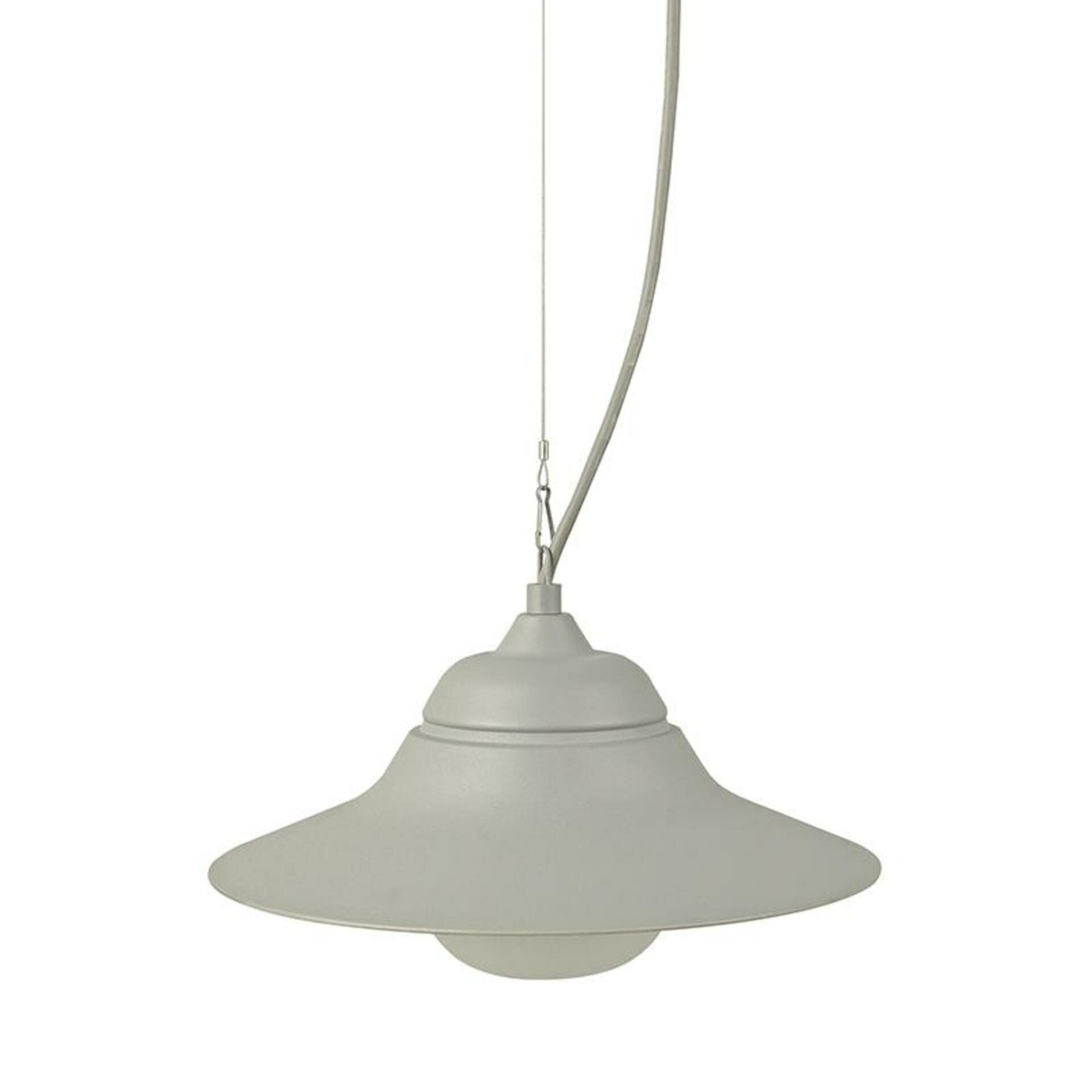 Levně ACA Lighting šedé venkovní závěsné svítidlo JULIE 1XE27 IP44 s opálovým sklem JULIE1PG