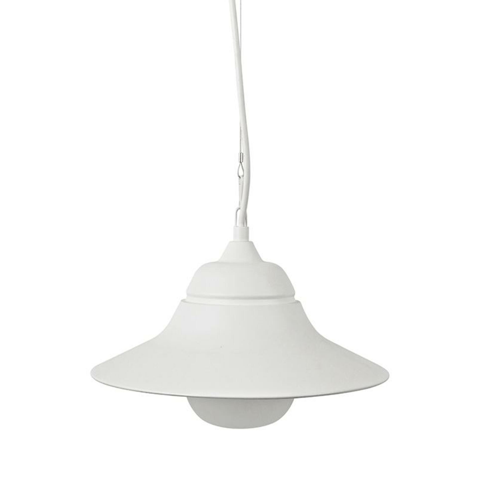 Levně ACA Lighting bílé venkovní závěsné svítidlo JULIE 1XE27 IP44 s opálovým sklem JULIE1PWH