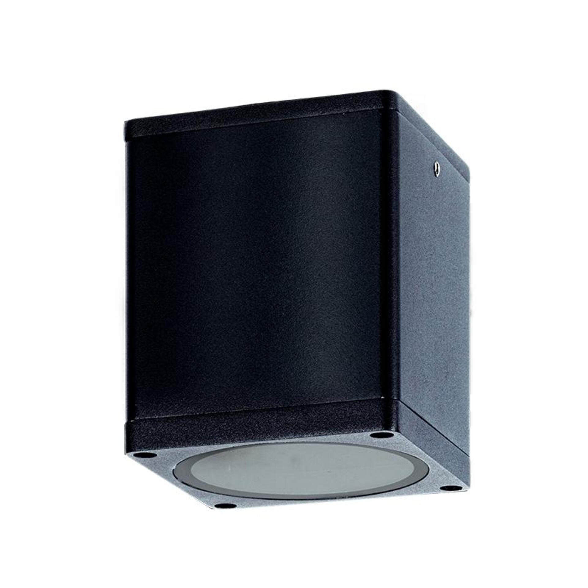 Levně ACA Lighting venkovní hranaté stropní svítidlo GU10 černé, IP65, 230V, max. 35W