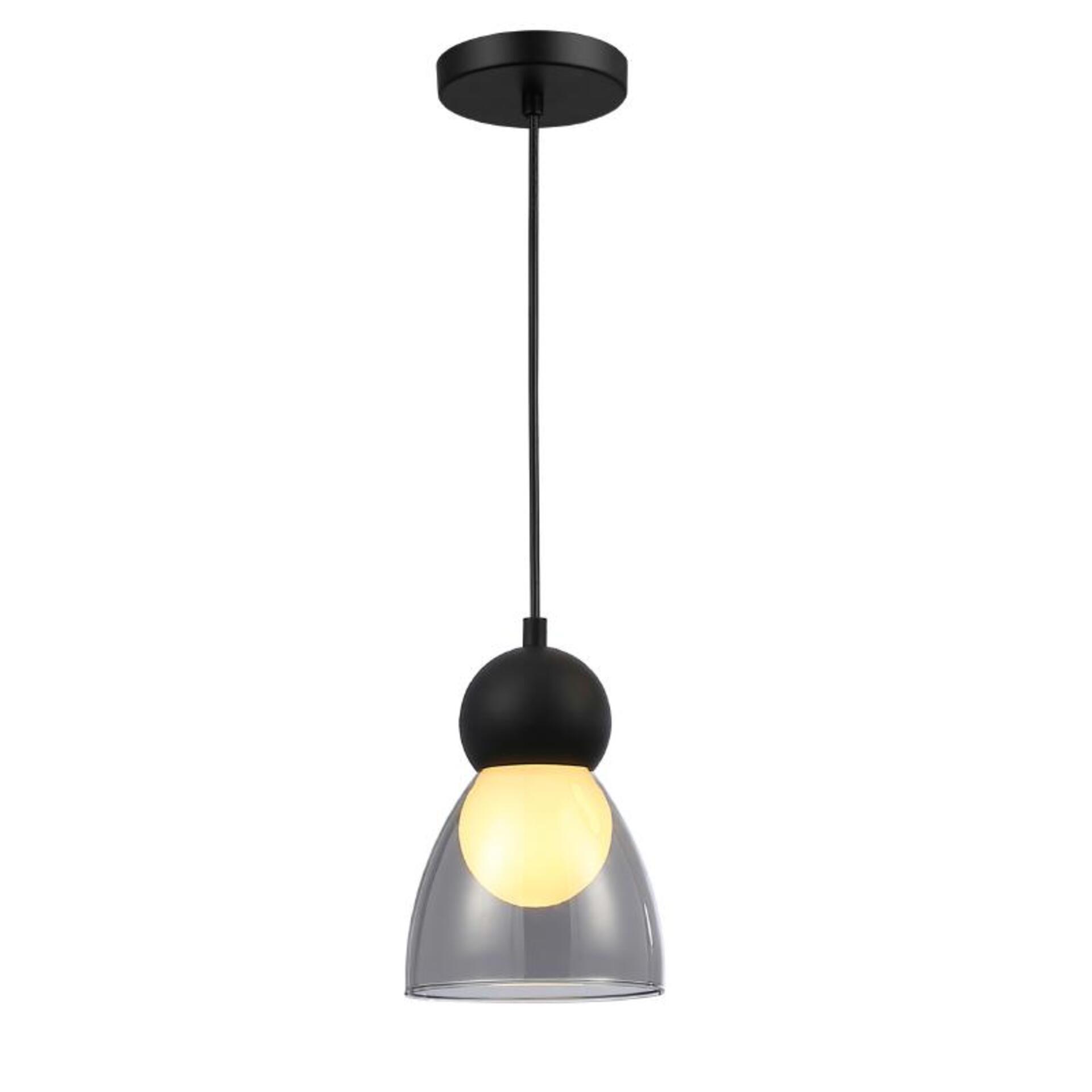 Levně ACA Lighting závěsné svítidlo JULIETTE černá a sklo IP20 1xE27 LT1520PBK