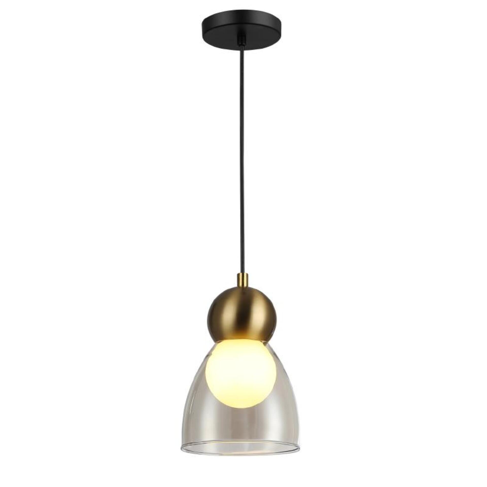 Levně ACA Lighting závěsné svítidlo JULIETTE mosaz a sklo IP20 1xE27 LT1521PCB