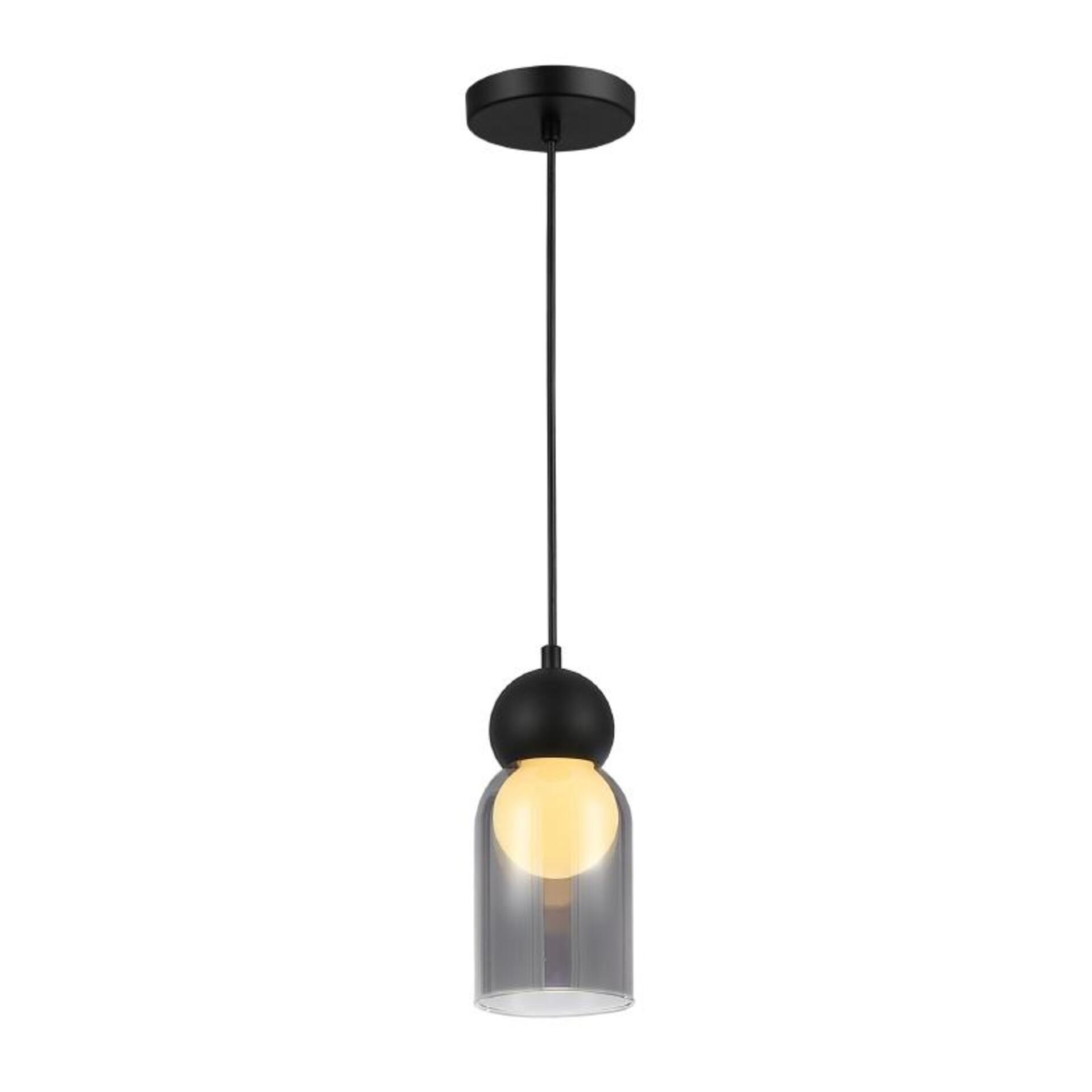 Levně ACA Lighting závěsné svítidlo JULIETTE černá a sklo IP20 1xE27 LT1522PBK