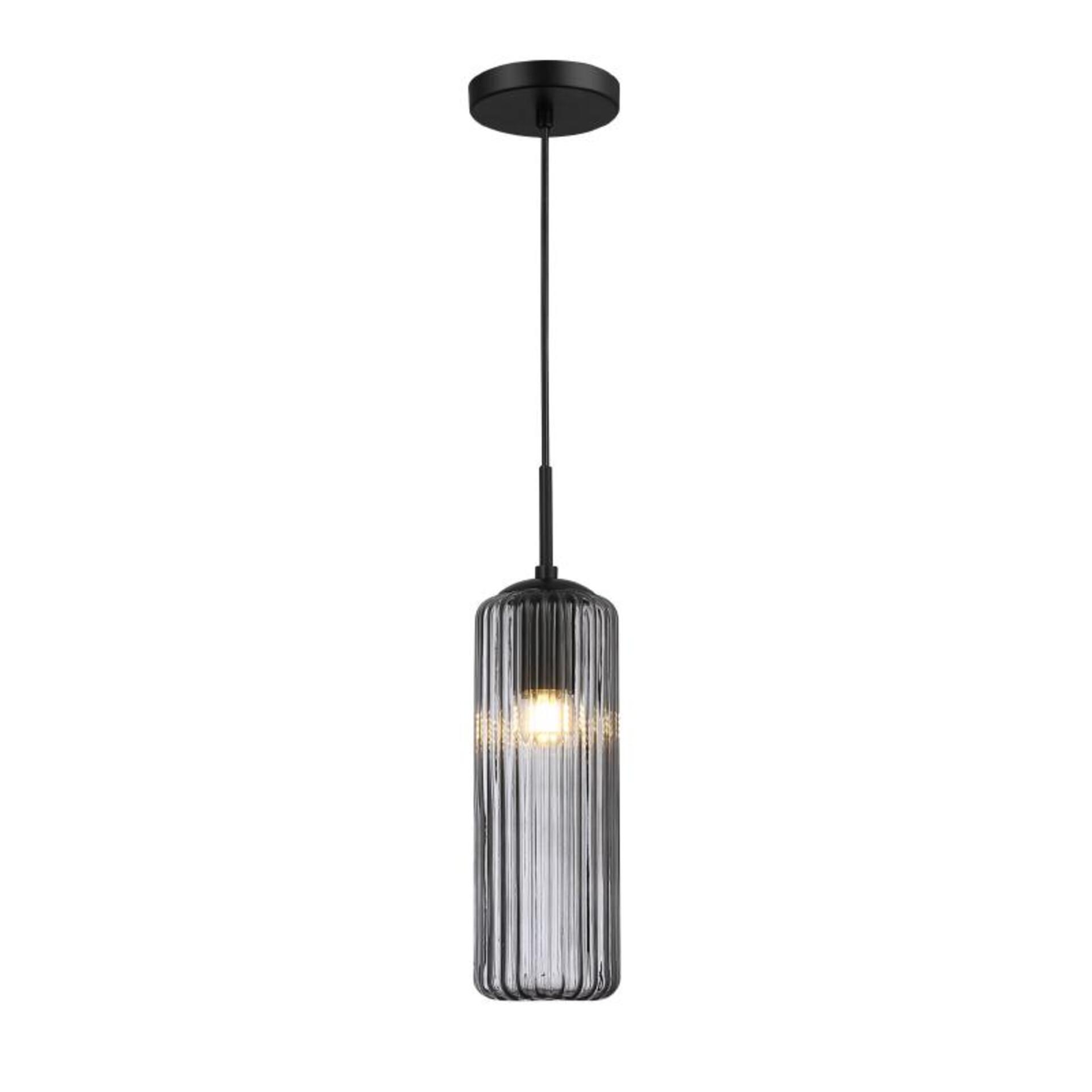 Levně ACA Lighting závěsné svítidlo FAME černé sklo a kov IP20 1xE27 LT19P1BK