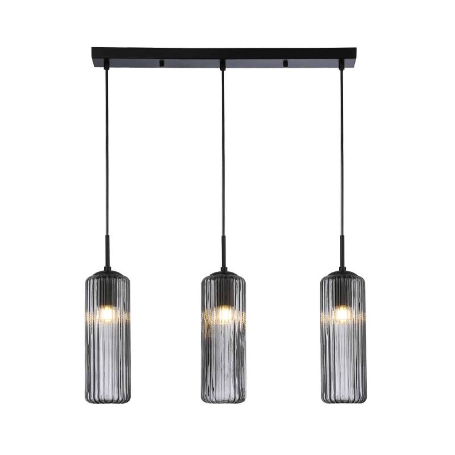 Levně ACA Lighting závěsné svítidlo FAME černé sklo a kov IP20 3xE27 LT19P3BK