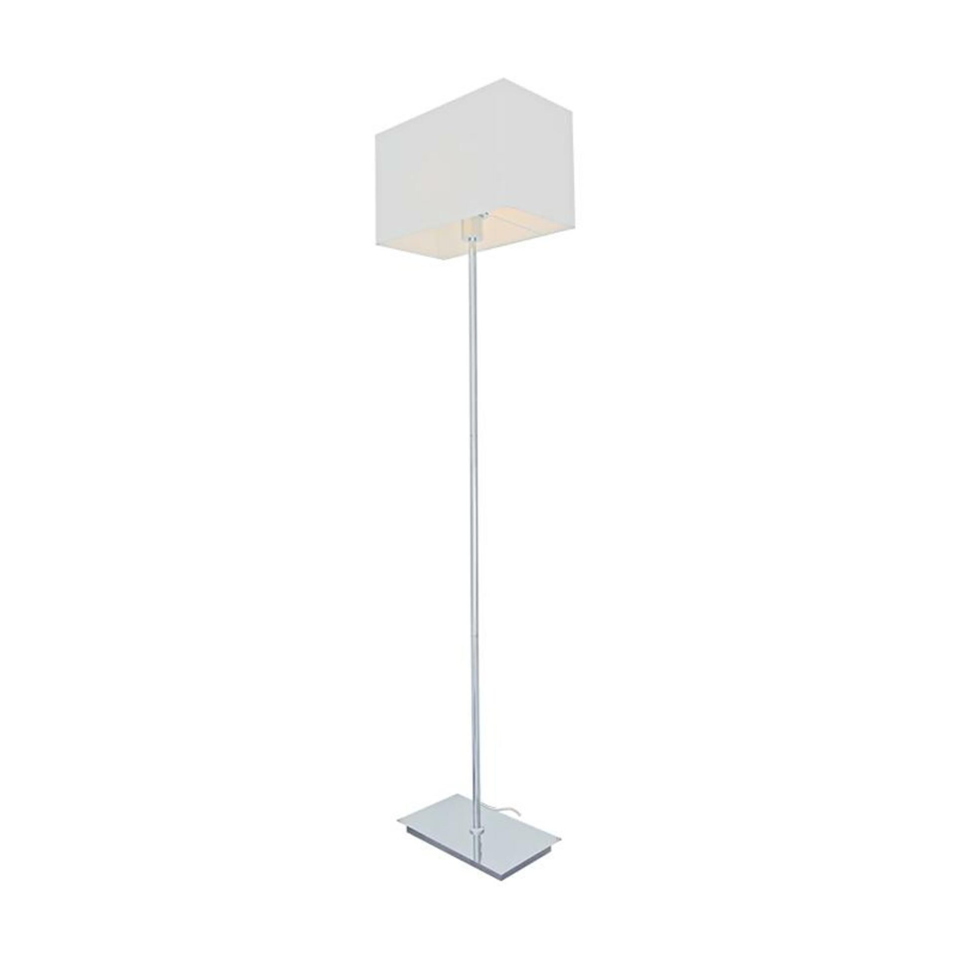 Levně ACA Lighting stojací lampa chrom kov 1XE27 bílý kabel hranatá základna H123cm bez stínítka MIX&MATCH MF15018CHW