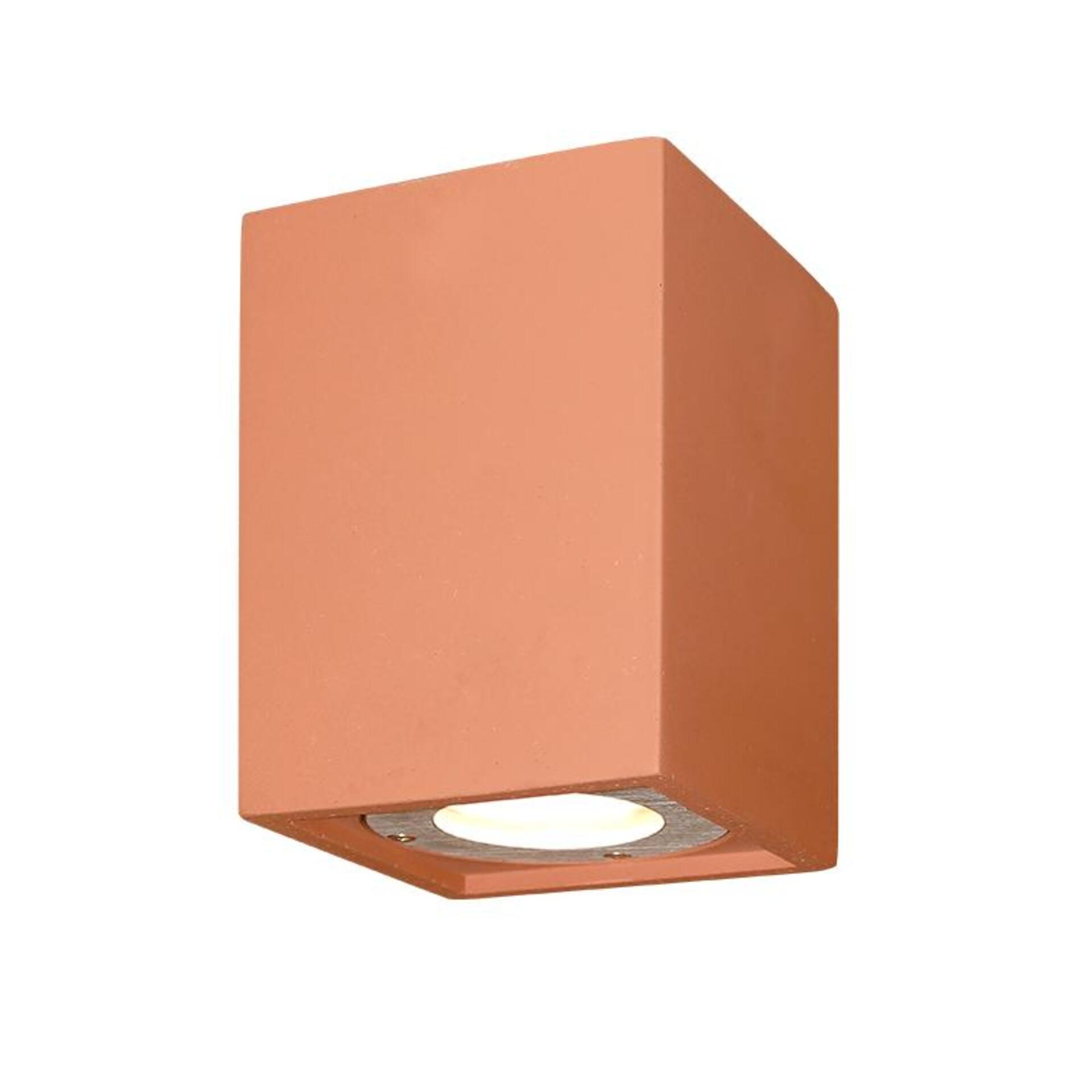 Levně ACA Lighting venkovní hranaté stropní svítidlo beton IP65 GU10, terakota