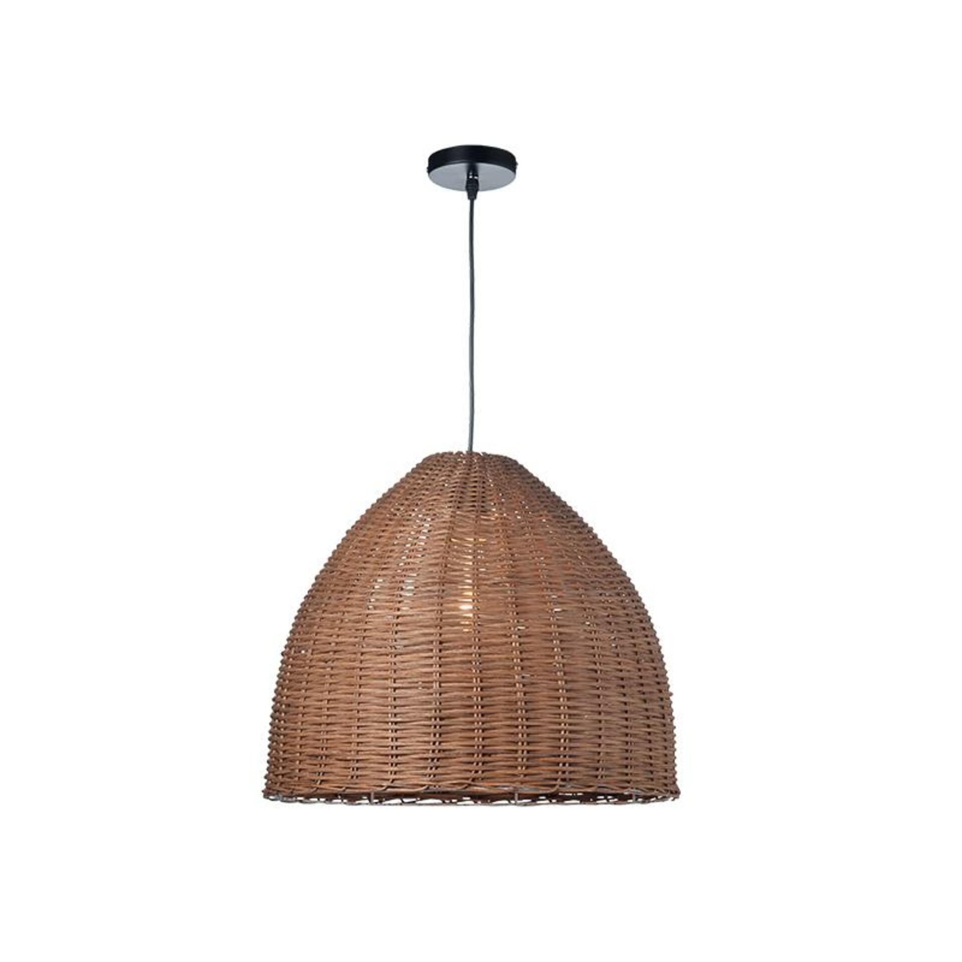 ACA Lighting závěsné svítidlo 1XE27 hnědá ratan D45×H119CM OIA ML1013012B