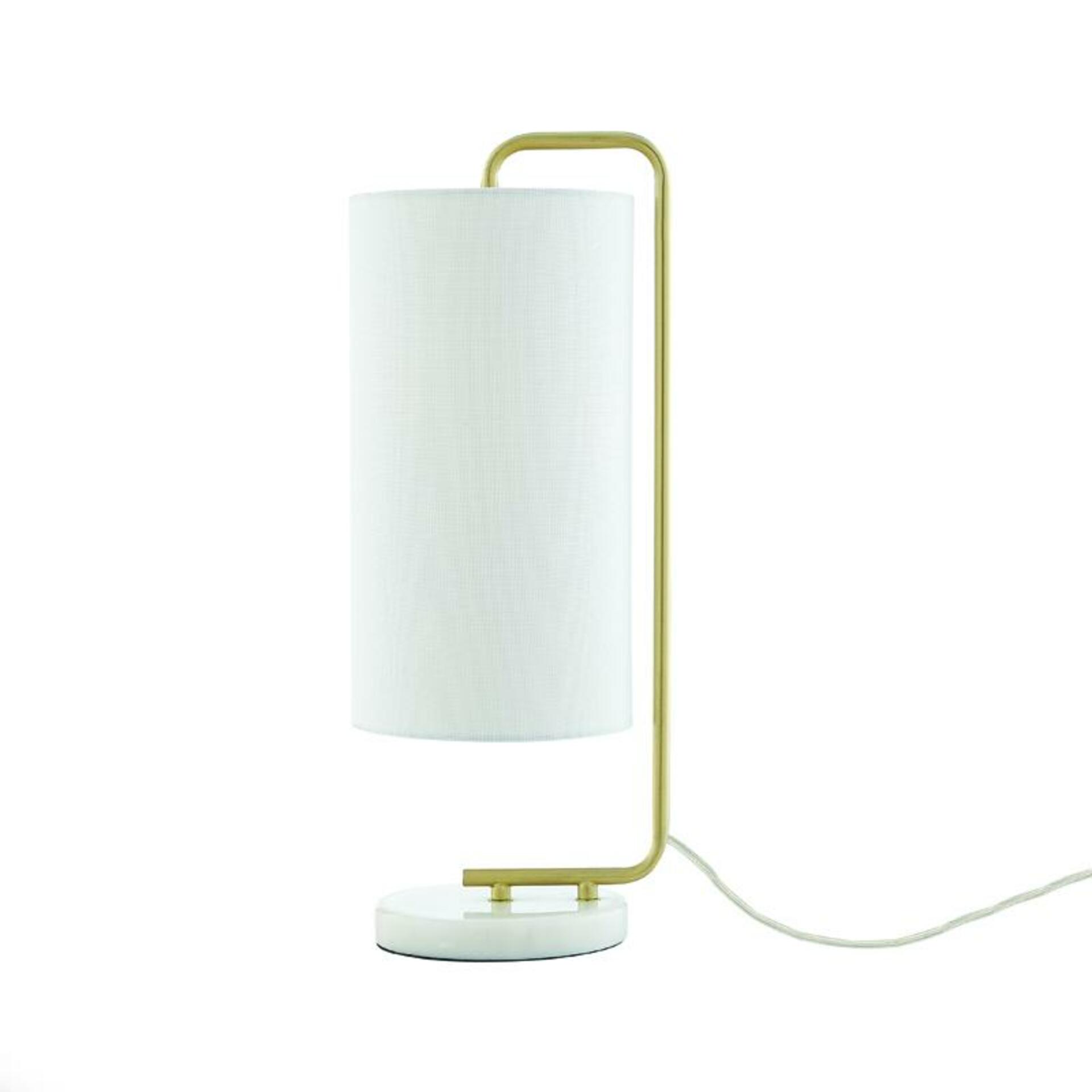 Levně ACA Lighting stolní lampa 1XE27 OSAKA zlatá + bílá mramor IP20 20,4X18XH51CM ML121811T