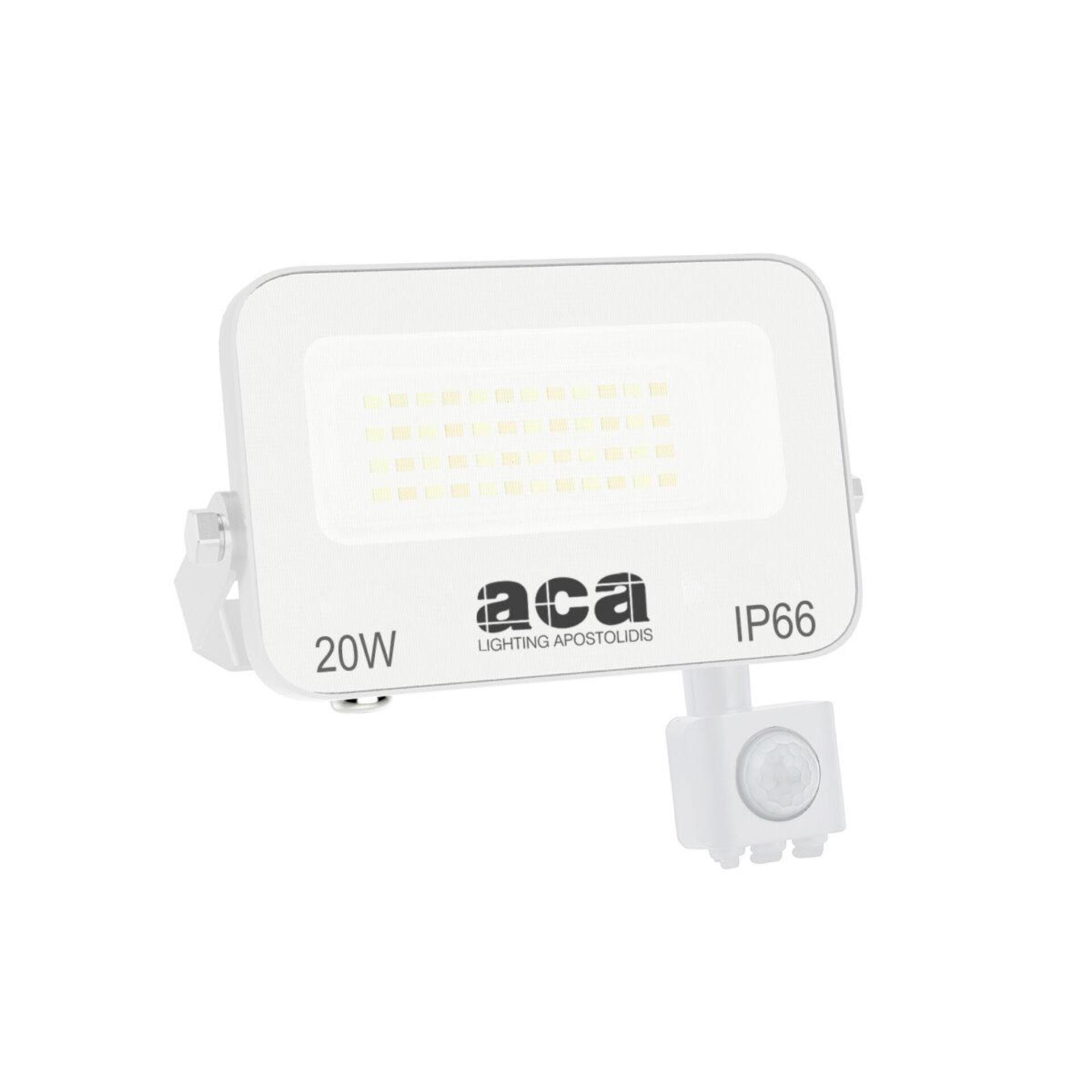 Levně ACA Lighting LED SMD bílý reflektor s pohybovým čidlem 20W 3CCT 2000lm 185-260V Ra80 IP66 N20CCTWS