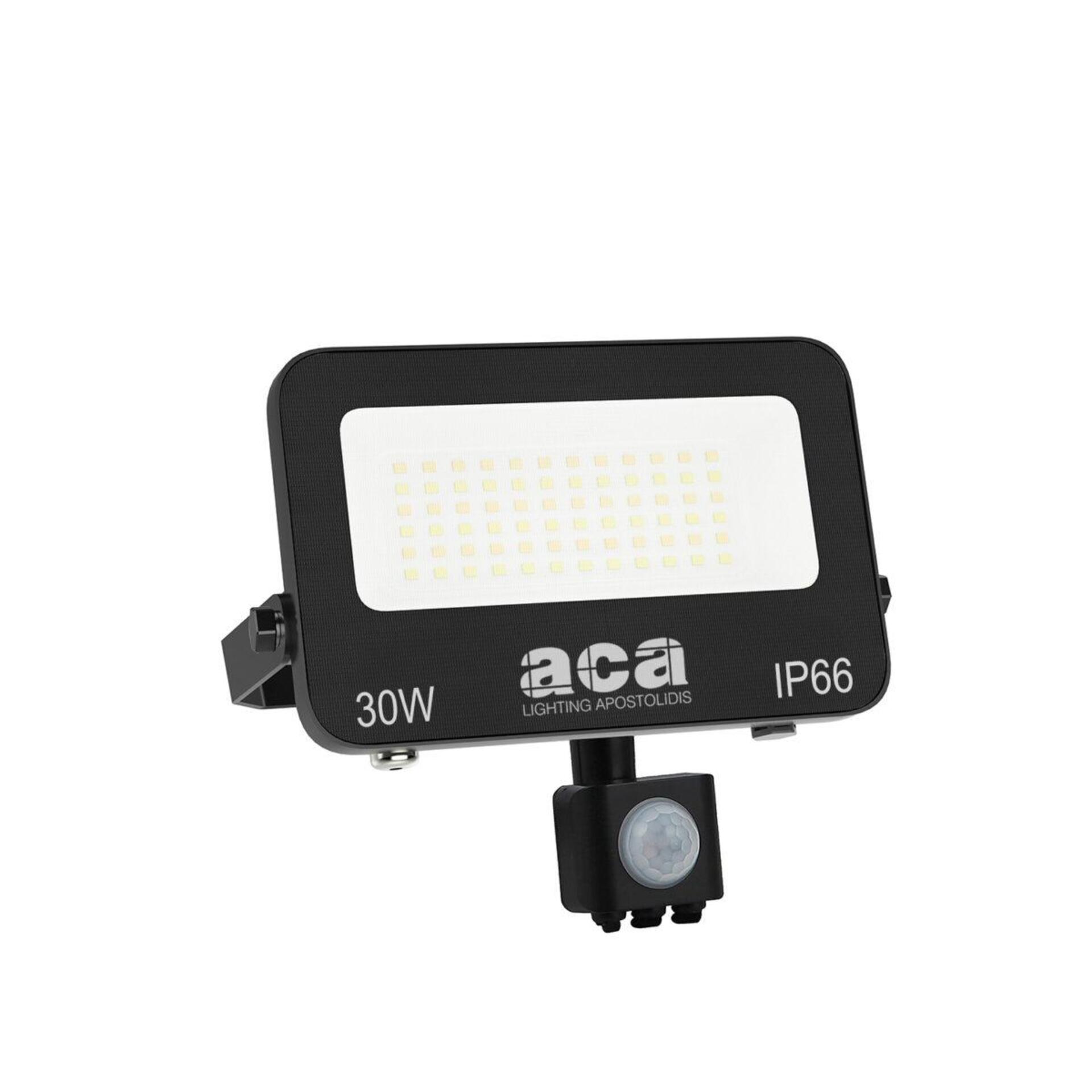 Levně ACA Lighting LED SMD černý reflektor s pohybovým čidlem 30W 3CCT 3000lm 185-260V Ra80 IP66 N30CCTS