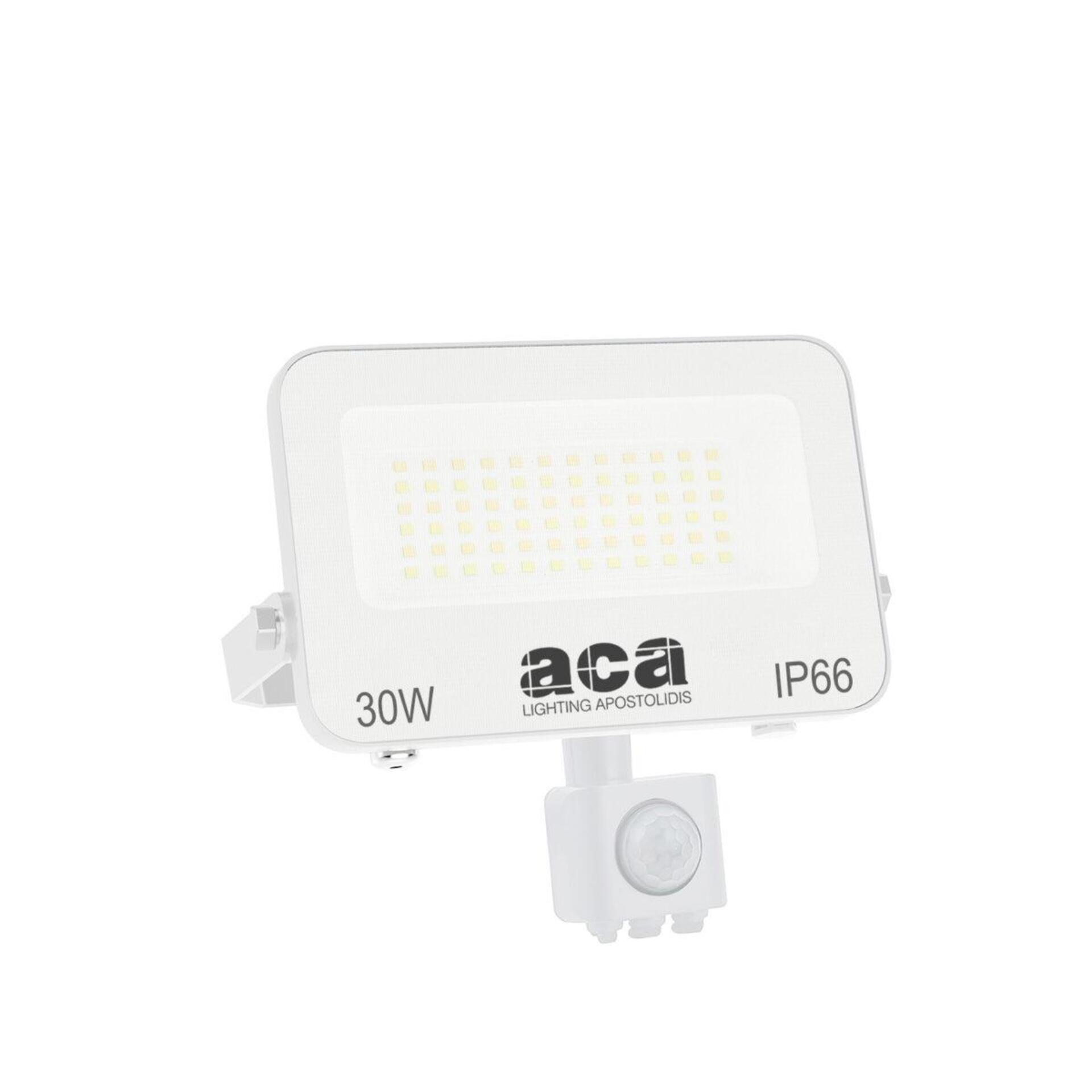 Levně ACA Lighting LED SMD bílý reflektor s pohybovým čidlem 30W 3CCT 3000lm 185-260V Ra80 IP66 N30CCTWS