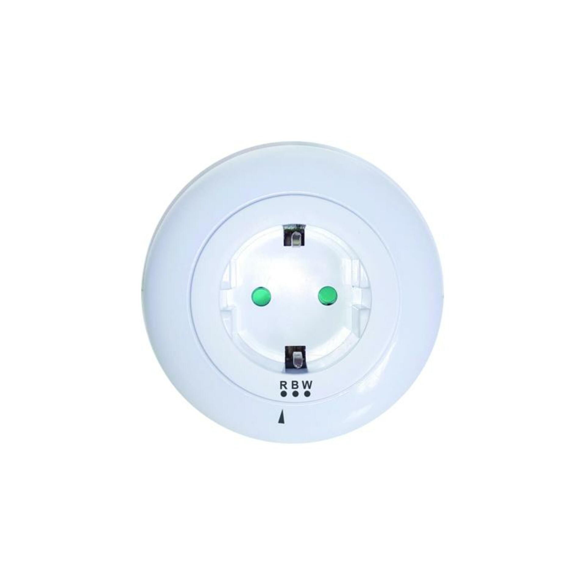ACA Lighting LED noční lampička do zásuvky 0,5W se zásuvkou, světelným senzorem, bílé/modré/červené světlo, bílá plast 230V IP20 SF09LED