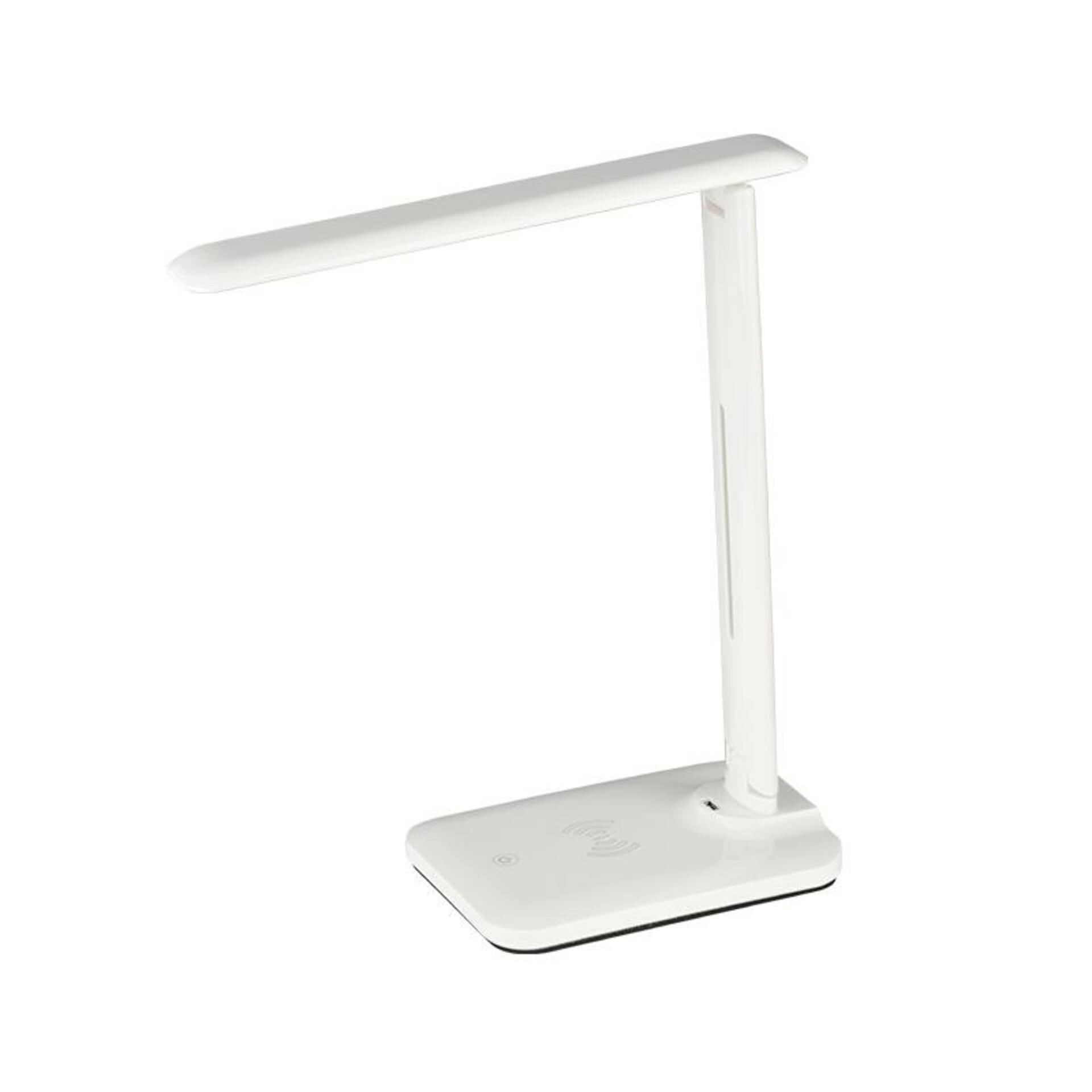 Levně ACA Lighting stolní lampa LED 5W bílá CCT 320LM dotykový spínač + bezdrátové/USB nabíjení FUTUR2 SF27LEDWH