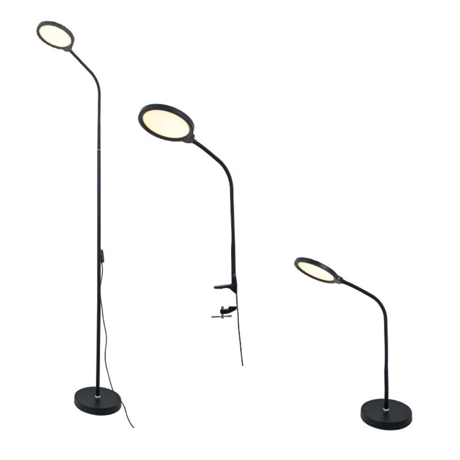 Levně ACA Lighting LED stolní a stojací lampa STEFAN 3 v 1 černý ABS+hliník CCT krokově stmívatelné SF501ALL
