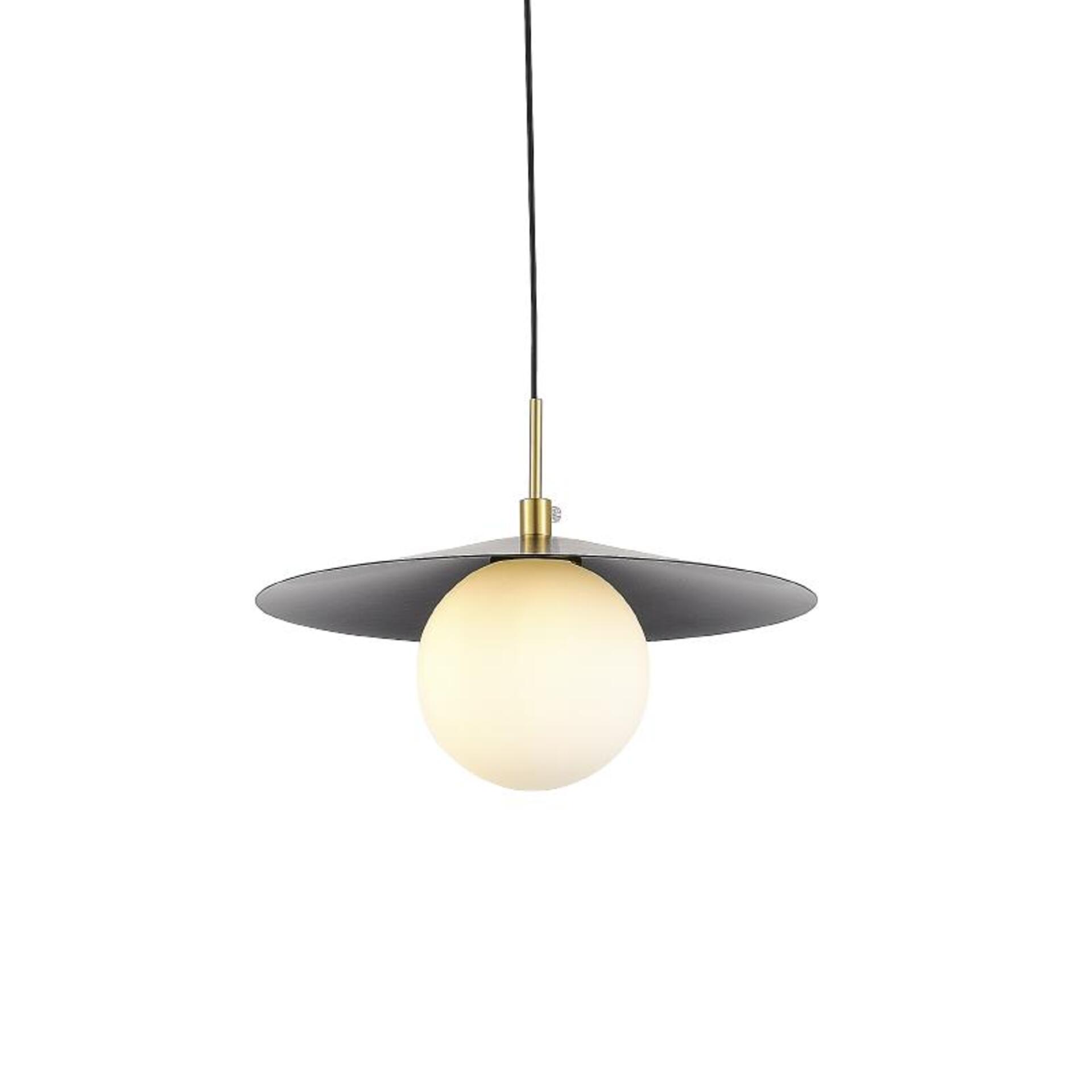 Levně ACA Lighting závěsné svítidlo GLOBIE 1xG9 zlatá kov černé PVC stínítko SUH12BK