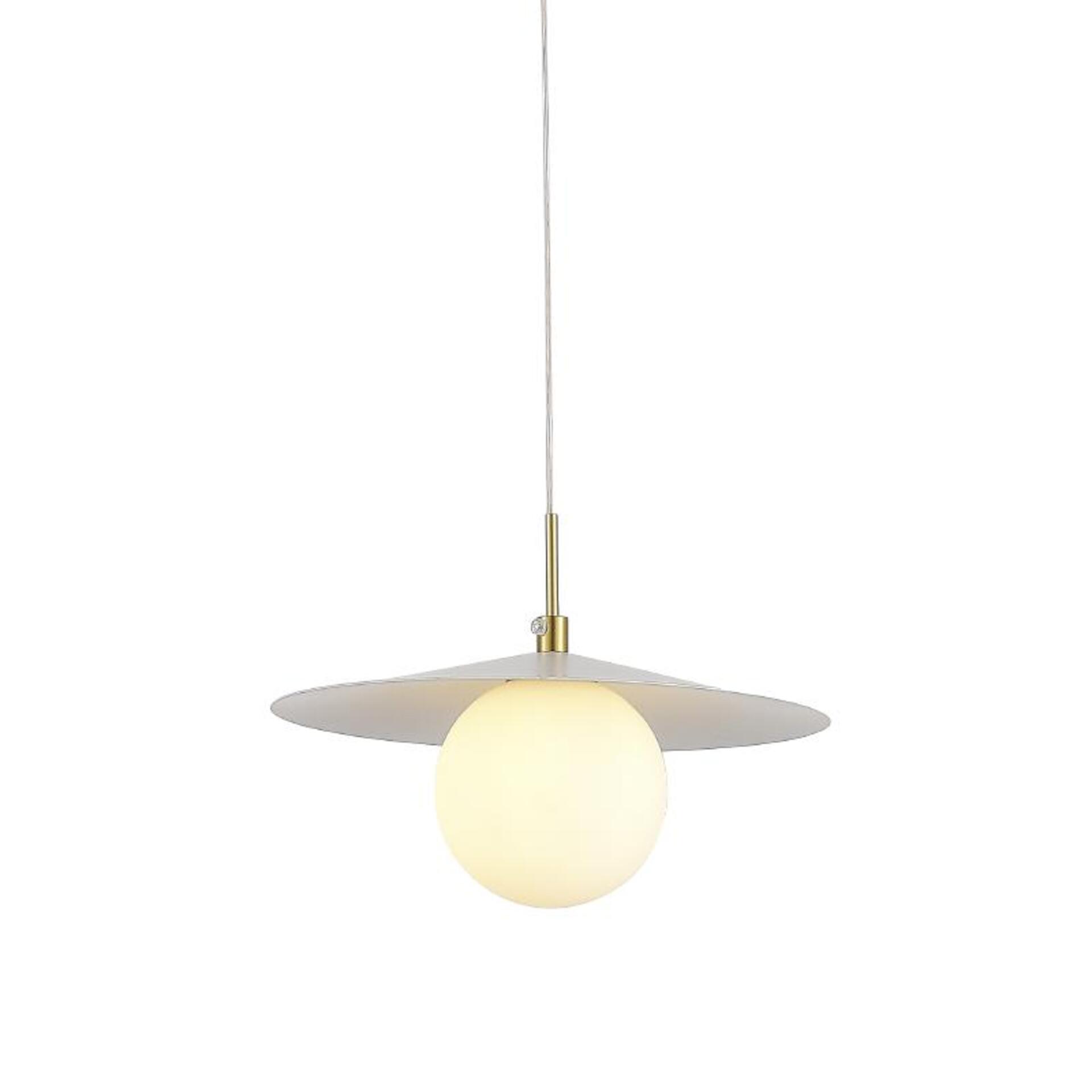 Levně ACA Lighting závěsné svítidlo GLOBIE 1xG9 zlatý kov bílé PVC stínítko SUH12WH