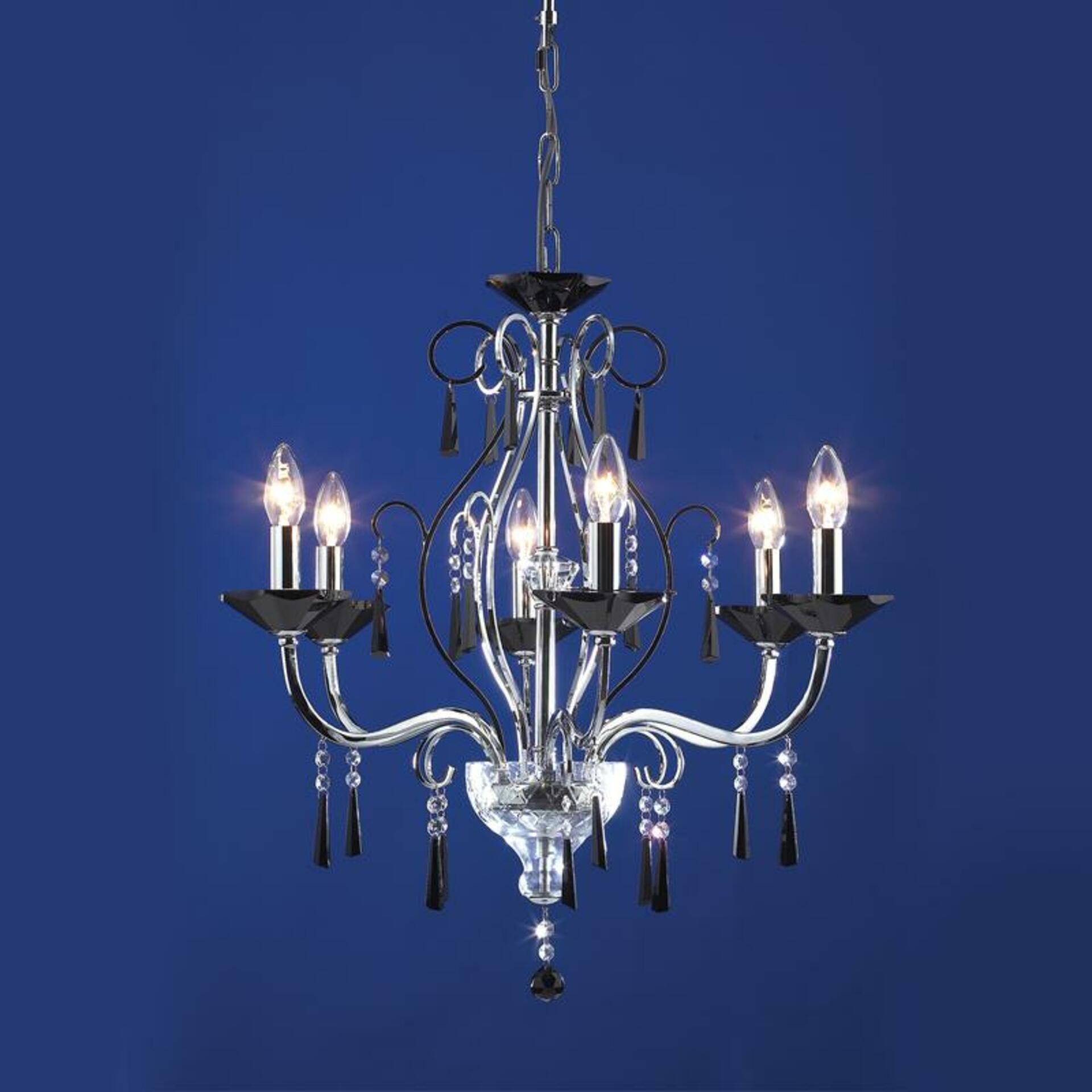ACA Lighting závěsné svítidlo 6L sklo černá W17356