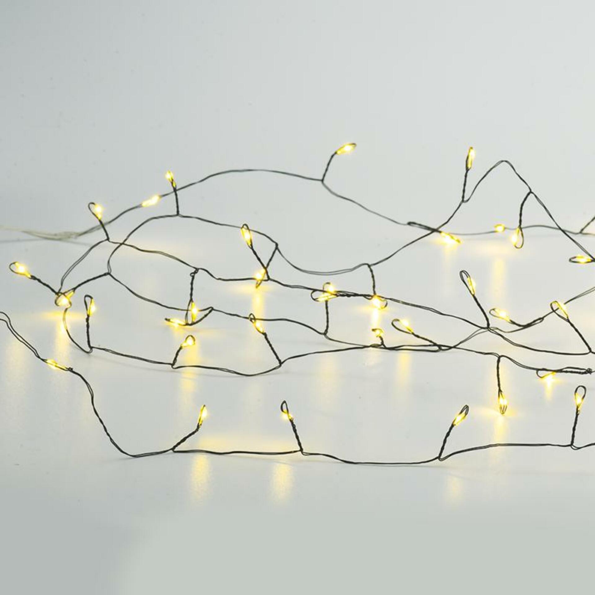 ACA Lighting 50 LED dekorační řetěz, WW, černý měďený kabel na baterie  3XAA IP20 2.5m+30cm, 3W X01501417