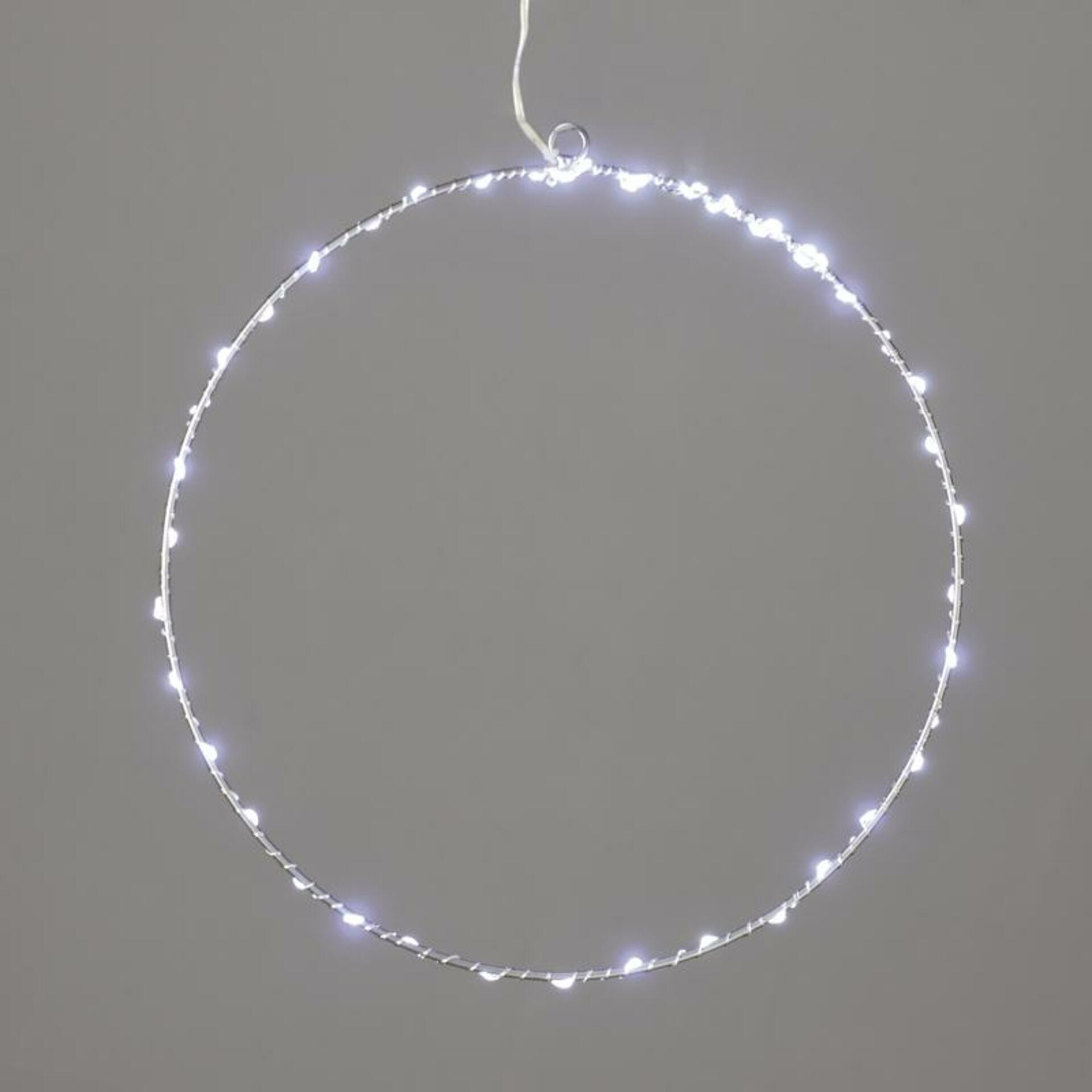 ACA Lighting D30CM stříbrný kruh 45 LED, CW, 220-240V, IP44, 3m transparentní napájecí kabel X064524227