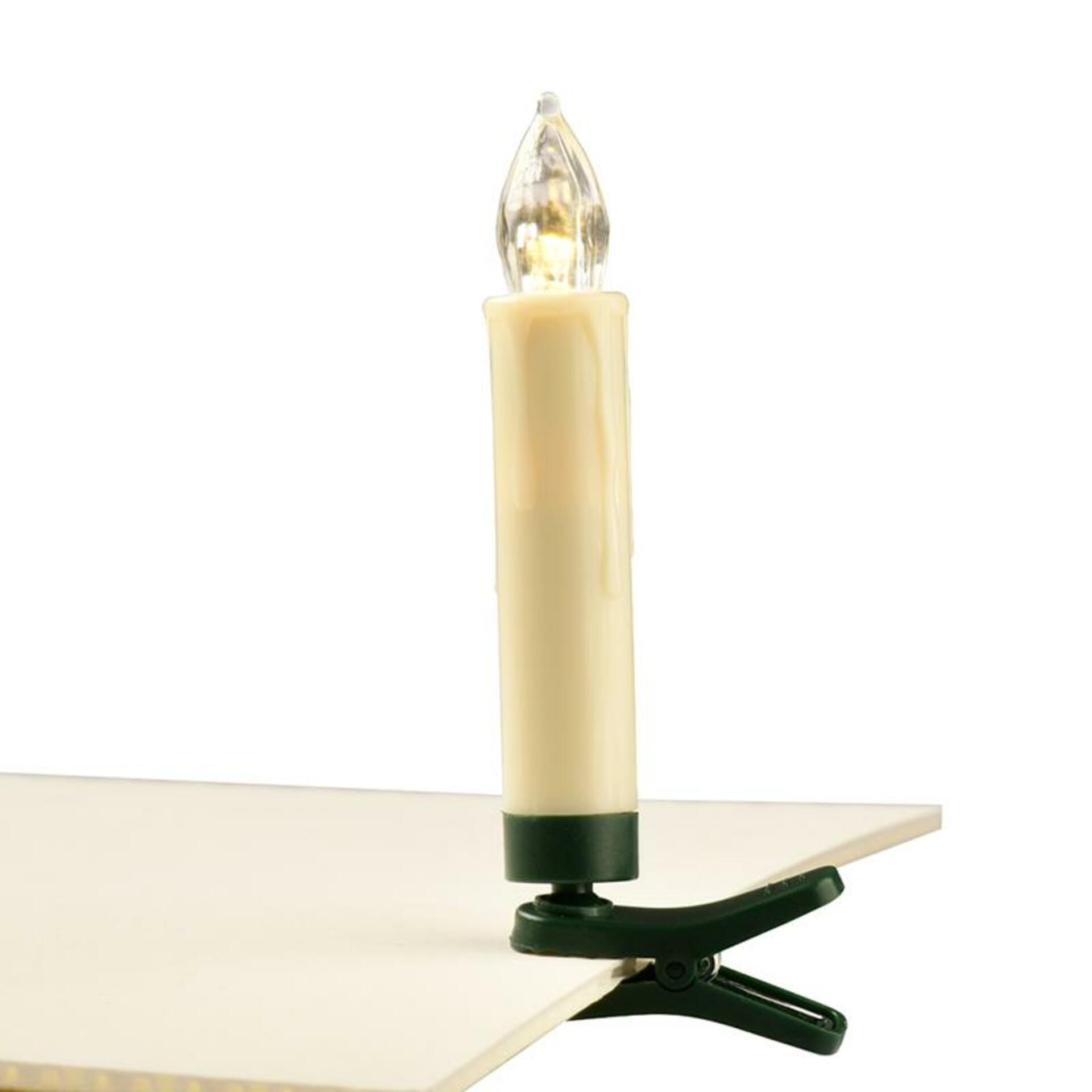 Levně ACA Lighting 10 bílých MINI svíček s klipsem, LED na baterie (10xAAA), dálkové ovládání, WW, IP20, pr.1.5x10.5cm X07101520