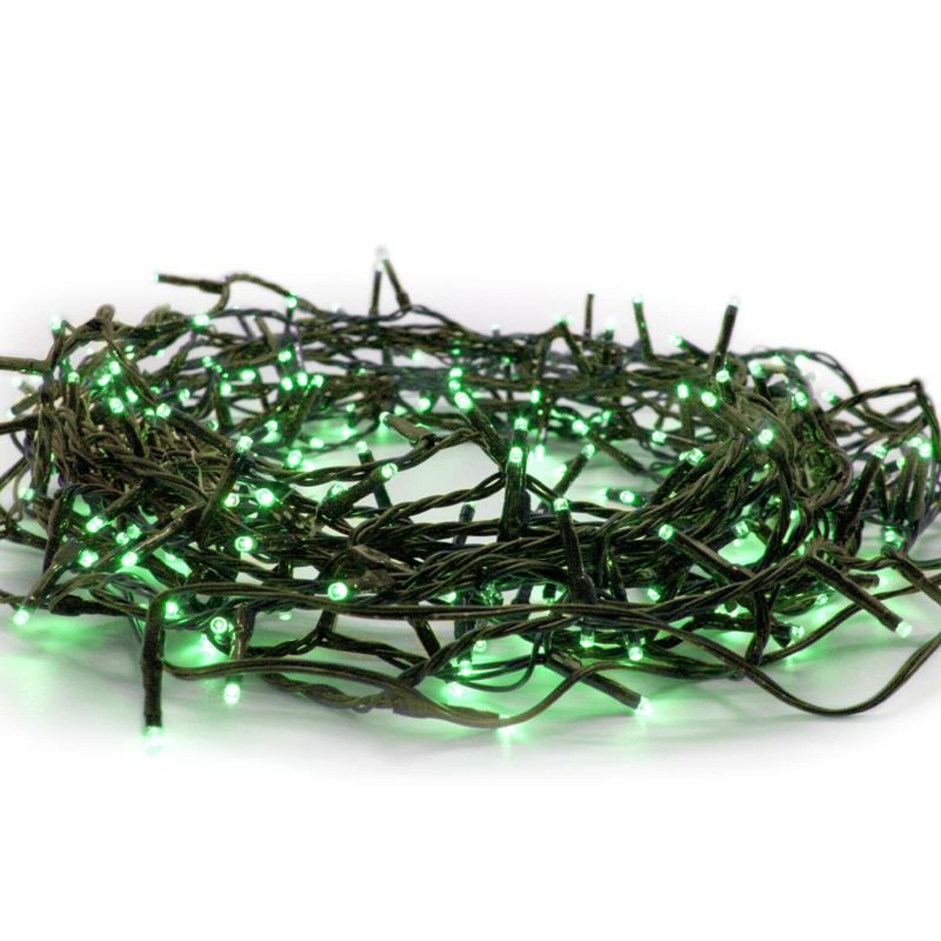 Levně ACA Lighting 100 LED řetěz (po 5cm), zelená, 220-240V + prodloužitelný (max 6 sad), IP44, 5m, zelený kabel X08100511