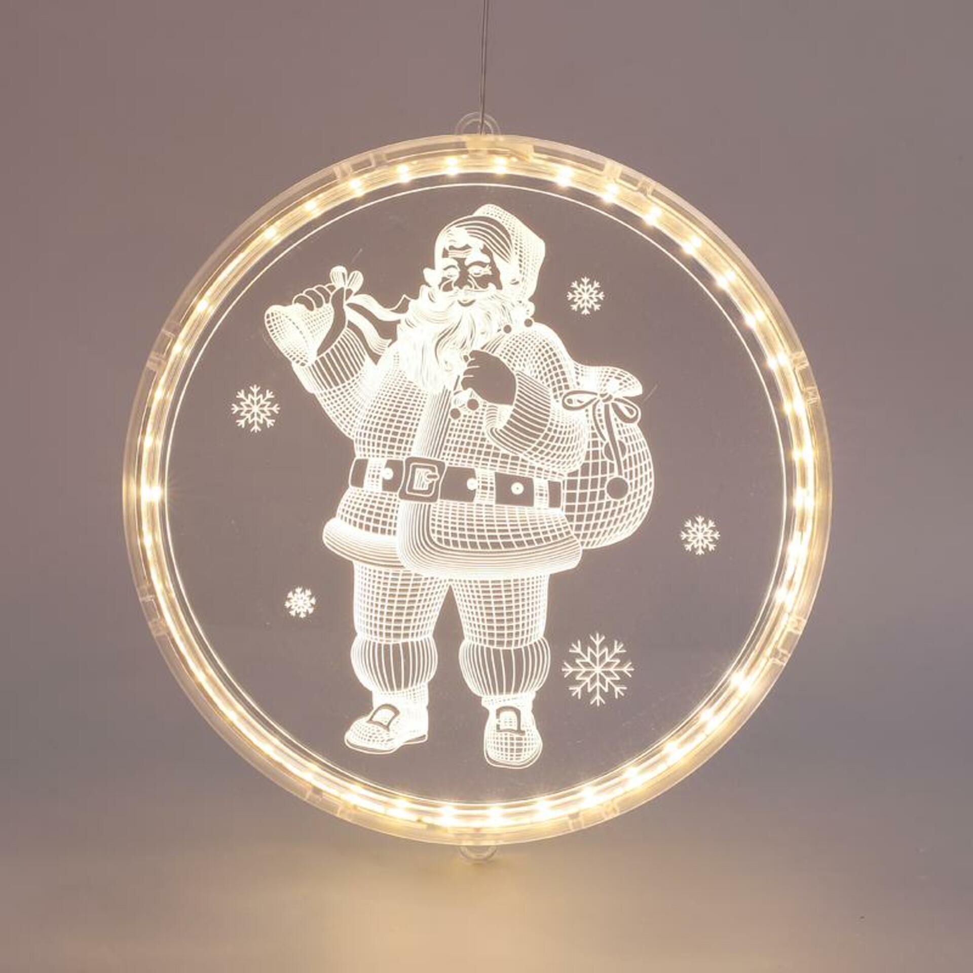 Levně ACA Lighting 3D akryl santa, 24 WW LED IP20 21X21.6CM, USB napájecí kabel X08241258