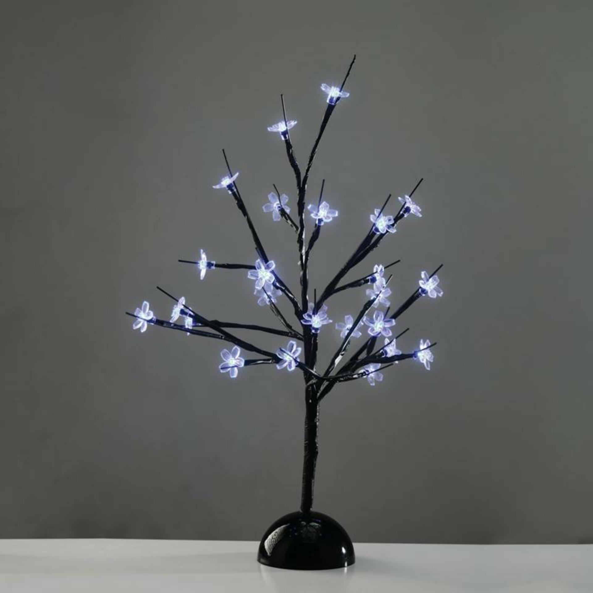 Levně ACA Lighting strom na stůl, 25 LED na baterie 3xAA, studená bílá, IP20 10x10x45cm X1025211