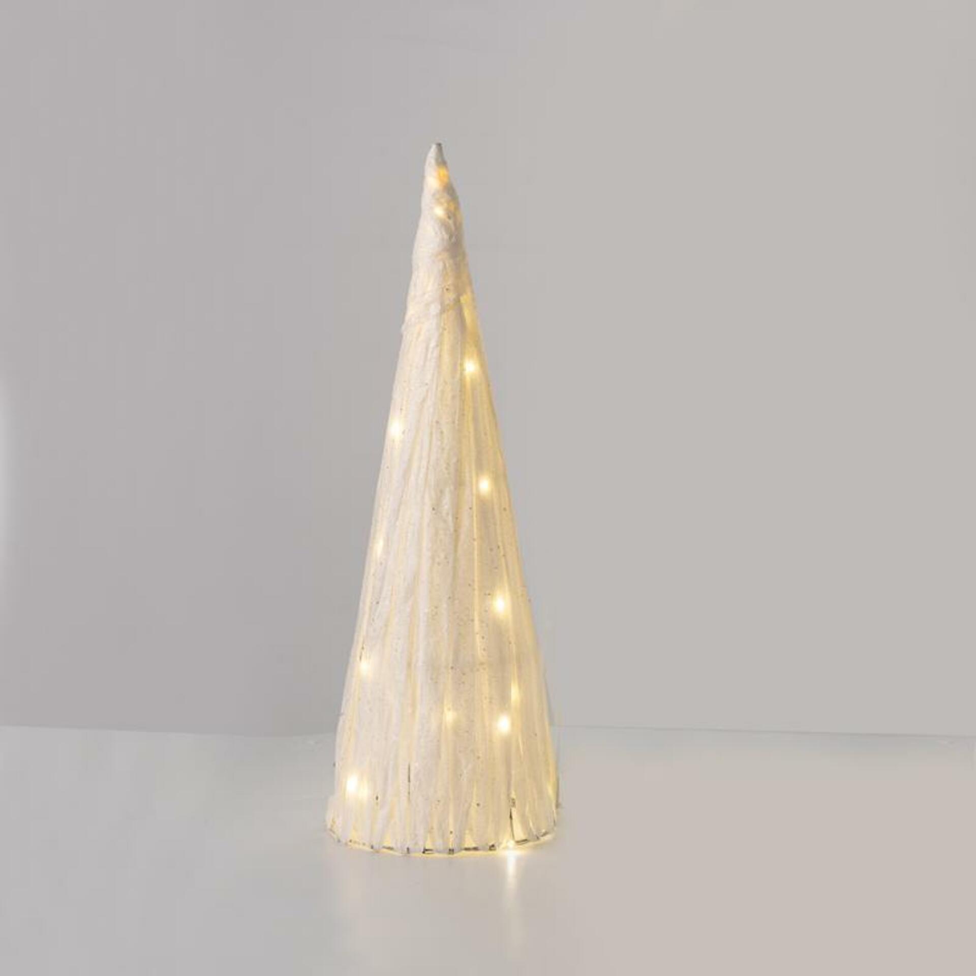 ACA Lighting  bílý papírový kuželový strom 20 mini WW LED na baterie 3xAA, IP20 pr.18.5x50cm X112011321